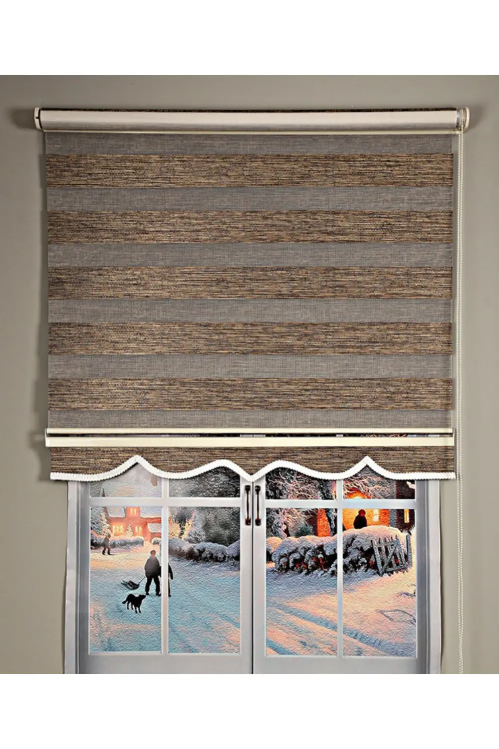 Dia Minimalist Tasarım Hasır Dokuma Keten Zebra Perde Alüminyum K