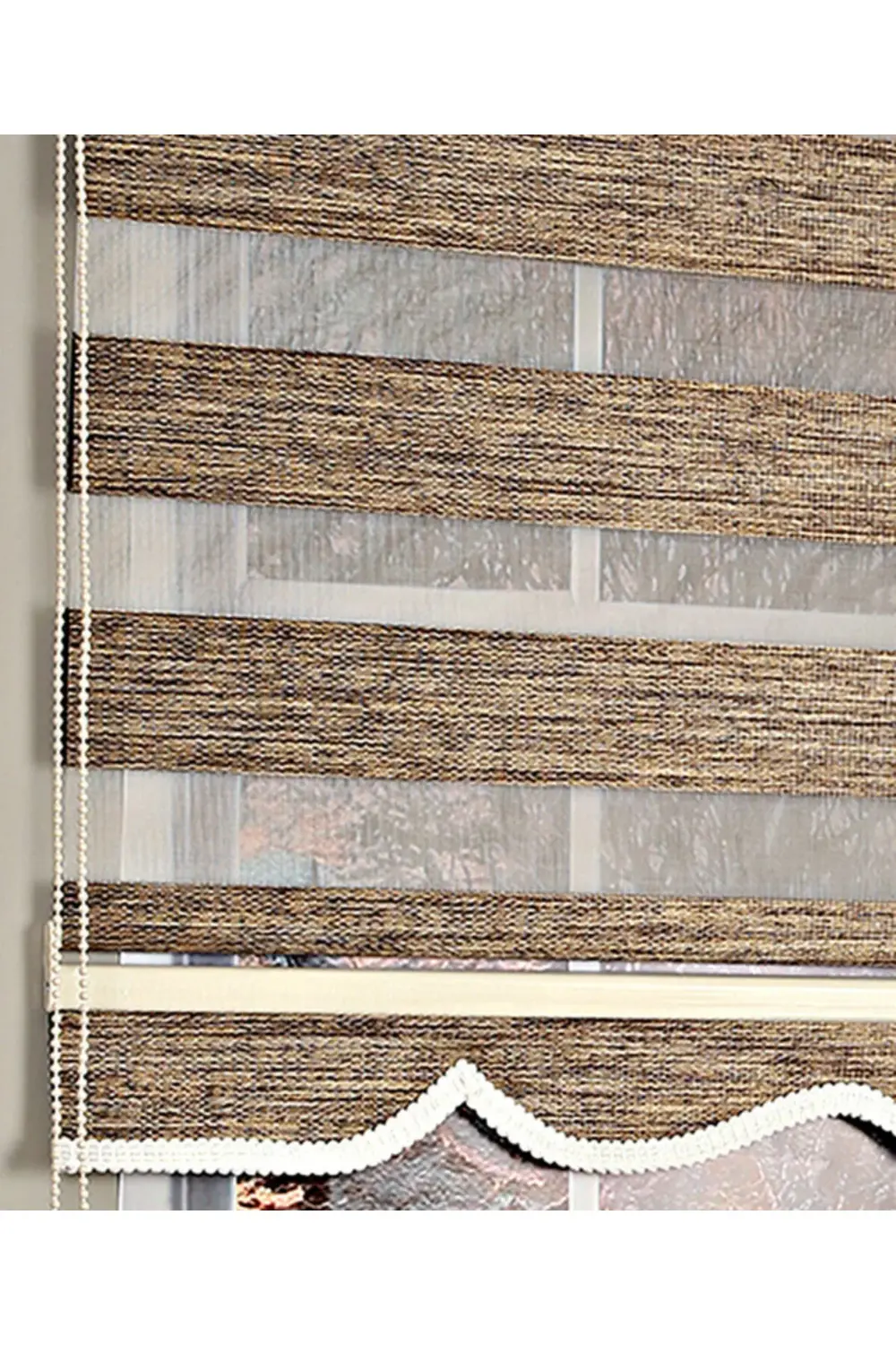 Dia Minimalist Tasarım Hasır Dokuma Keten Zebra Perde Alüminyum K