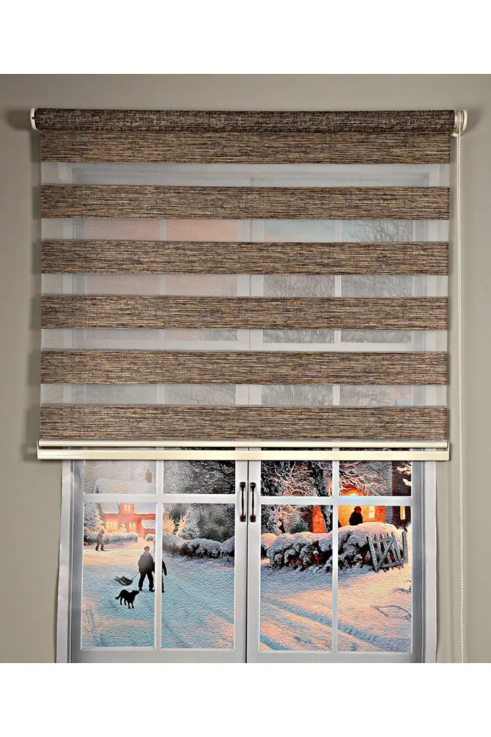 Dia Minimalist Tasarım Hasır Dokuma Keten Zebra Perde Alüminyum K