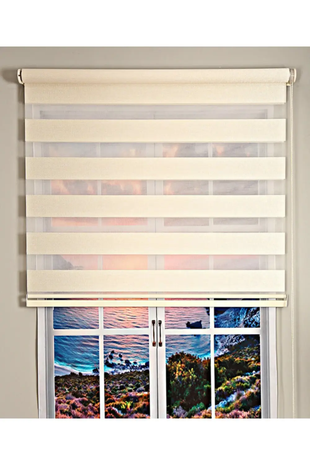 Dia Modern Minimalist Tasarım Hasır Dokuma Keten Zebra Perde Alüm