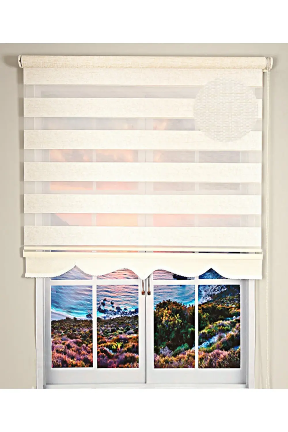 Dia Modern Minimalist Tasarım Hasır Dokuma Keten Zebra Perde Alüm