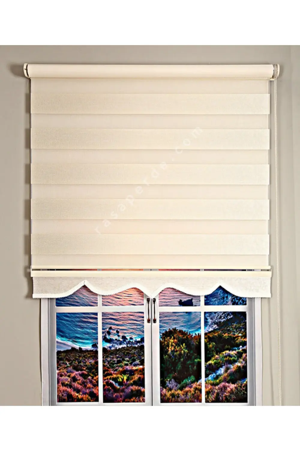 Dia Modern Minimalist Tasarım Hasır Dokuma Keten Zebra Perde Alüm