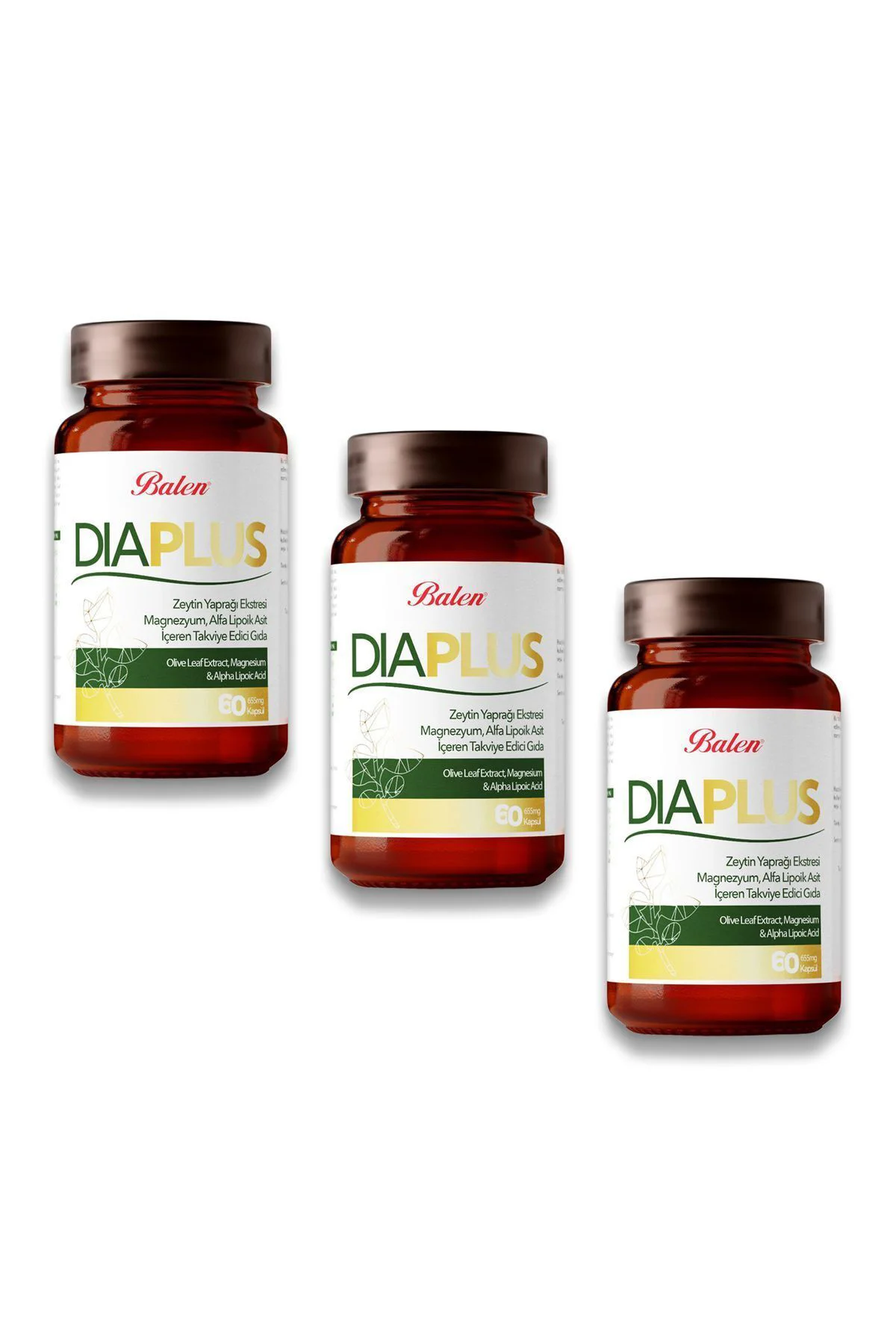 Dia Plus Zeytin Yap. Magnezyum & Ala Kapsül 655 Mg 60 Kapsül X 3 Adet