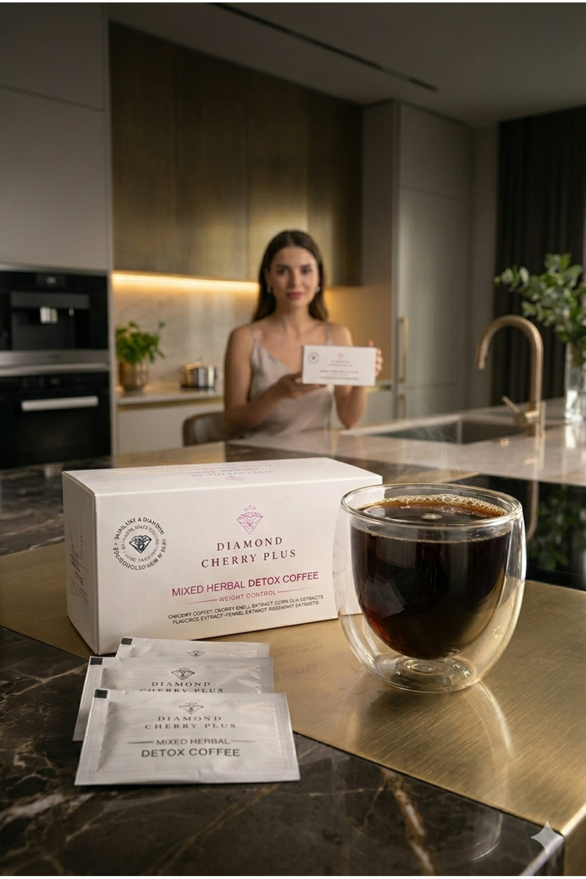 Diamond Cherry Plus Coffee – Bitkisel Detox Kahv 30 Saşe 1 Aylık