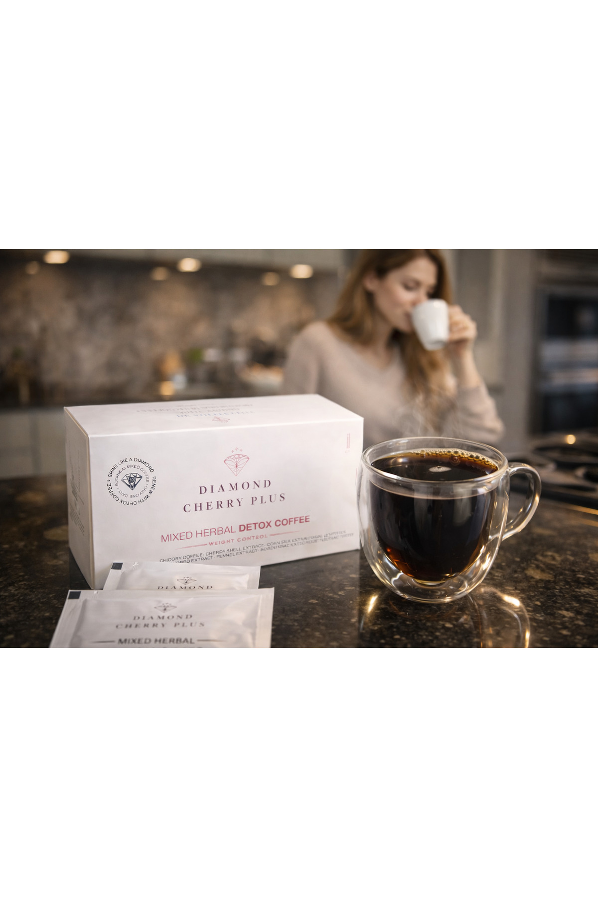 Diamond Cherry Plus Coffee – Bitkisel Detox Kahv 30 Saşe 1 Aylık