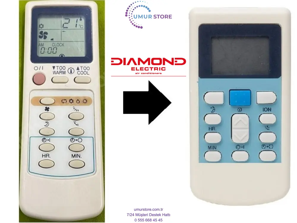 Diamond Electric Klima Kumandası Eşdeğer Diamond Electric Klima Kumandası Eşdeğer