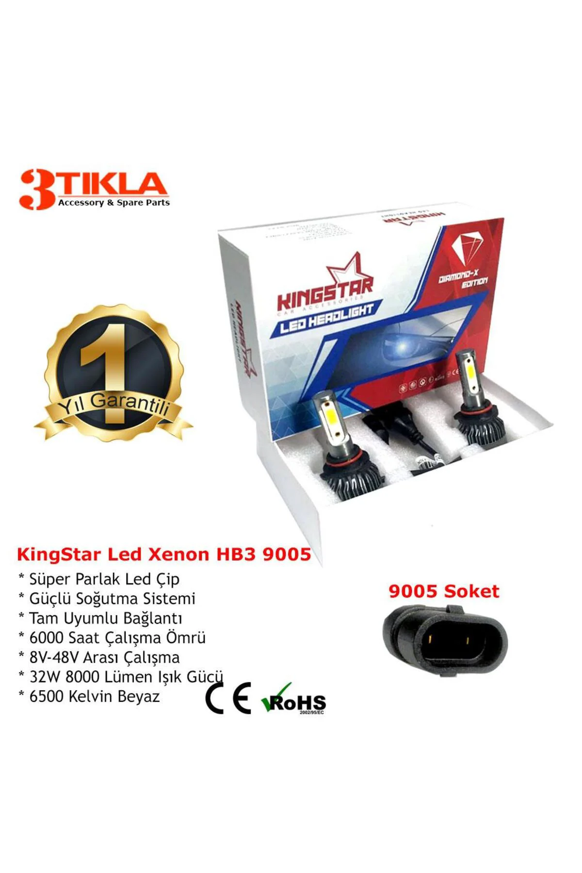Diamond-X HB3 9005 Beyaz Led Xenon Şimşek Etkili Far Ampül 8000 L Diamond-X HB3 9005 Beyaz Led Xenon Şimşek Etkili Far Ampül 8000 L