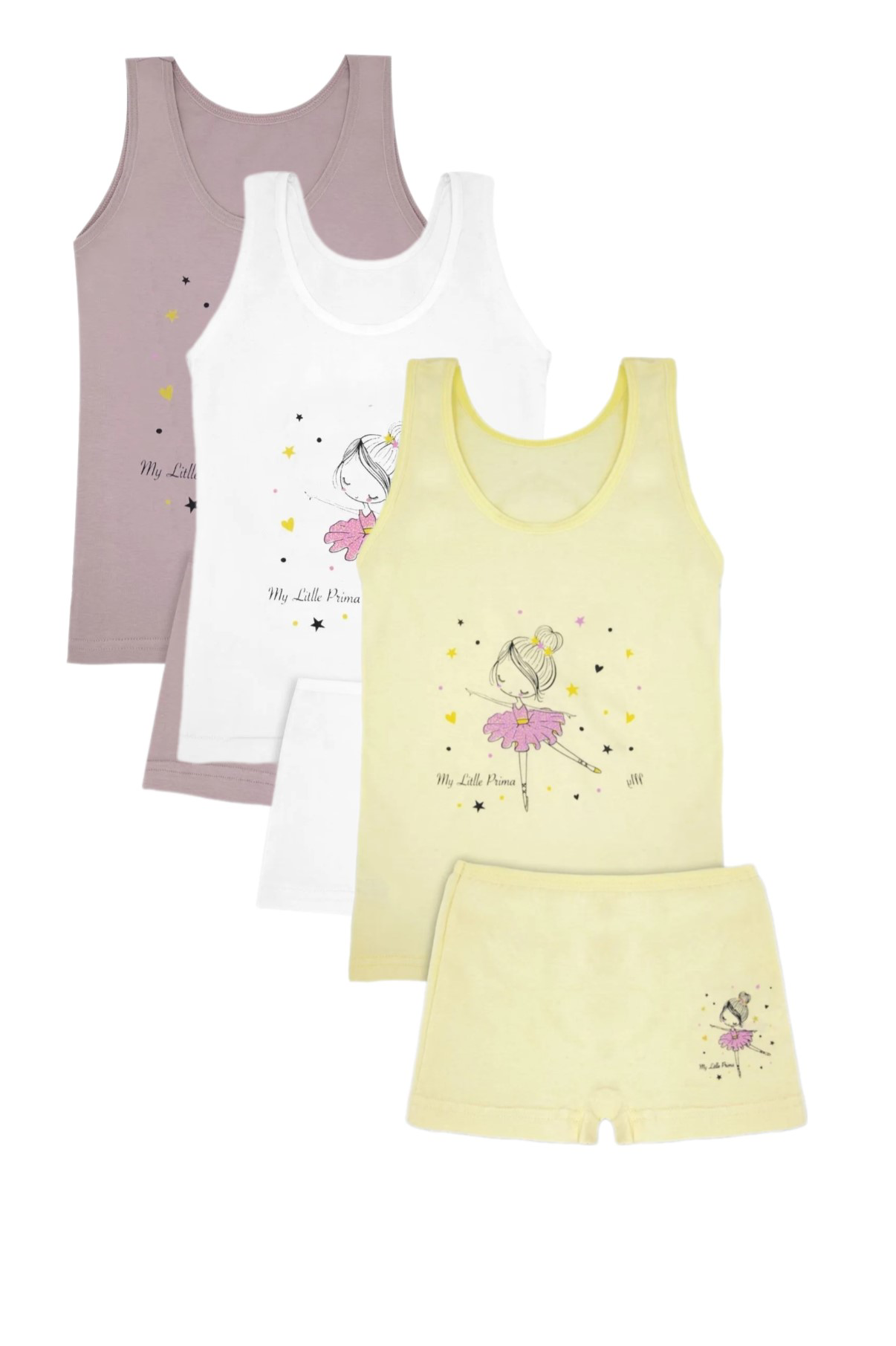 DİAMONDSTAR KIZ 3/12 YAŞ KARIŞIK DESENLİ ATLET VE BOXER SET