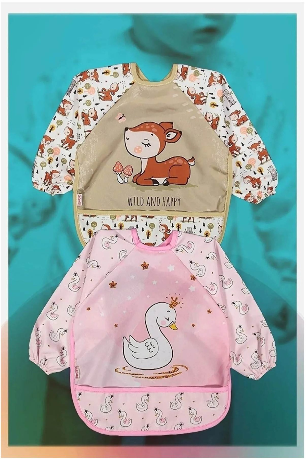 diamondstar Sıvı Geçirmez Giyilebilir Kollu Aktivite Bebek Mama Ö