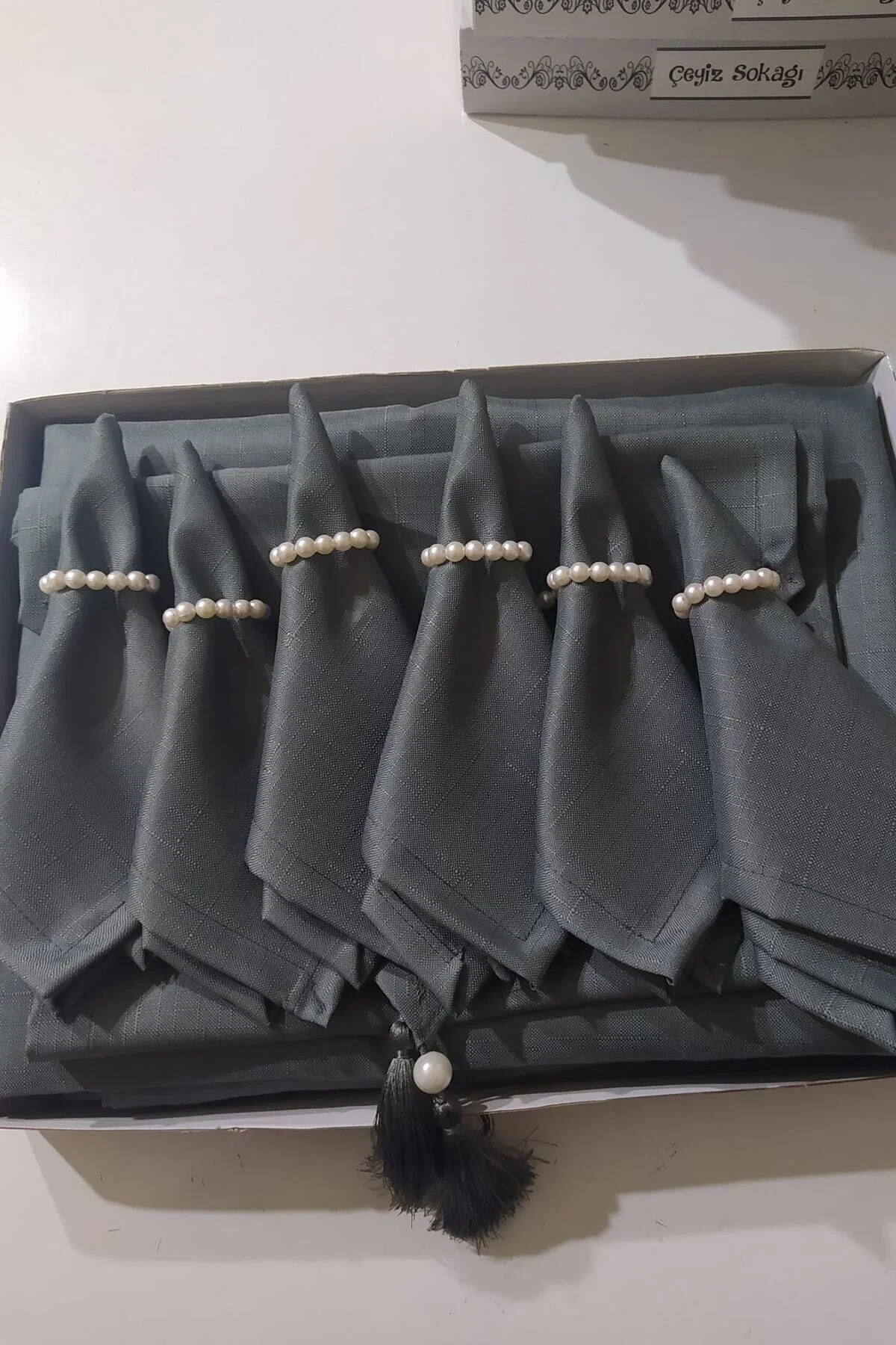 Diana Füme Masa Örtüsü Takımı 12 Kişilik 26 Parça Yemek Sunum Set