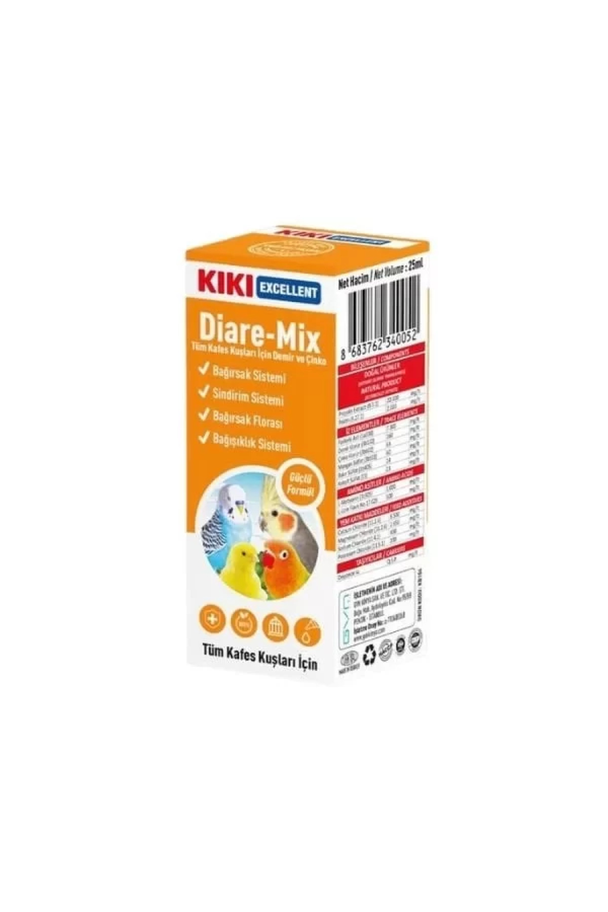 Kiki Excellent Diare Mix Kuşlar İçin Bağışıklık Ve Sindirim Sistemi Destekleyici