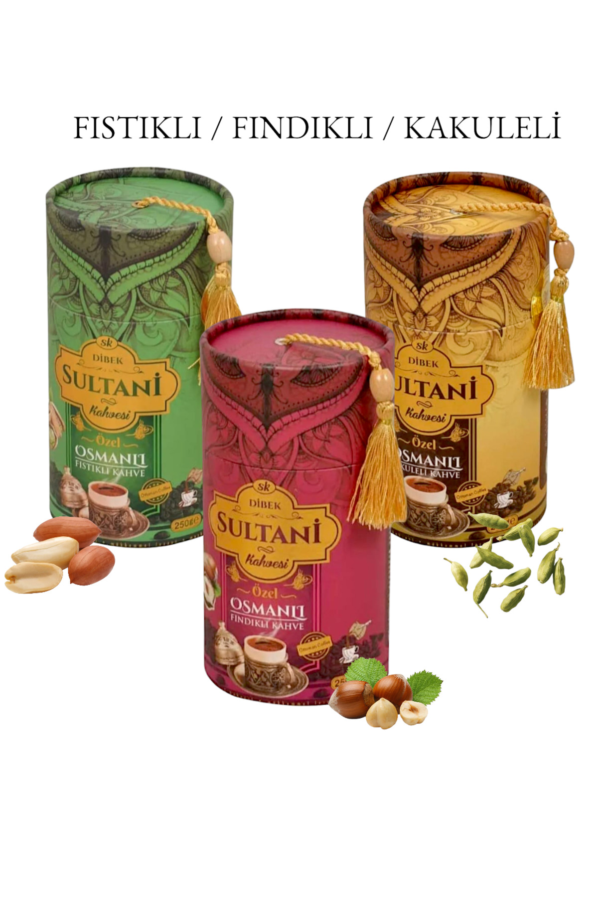 Aleyna Baharat Dibek Kahvesi Fıstıklı Fındıklı Kakuleli 3 Çeşit Dibek