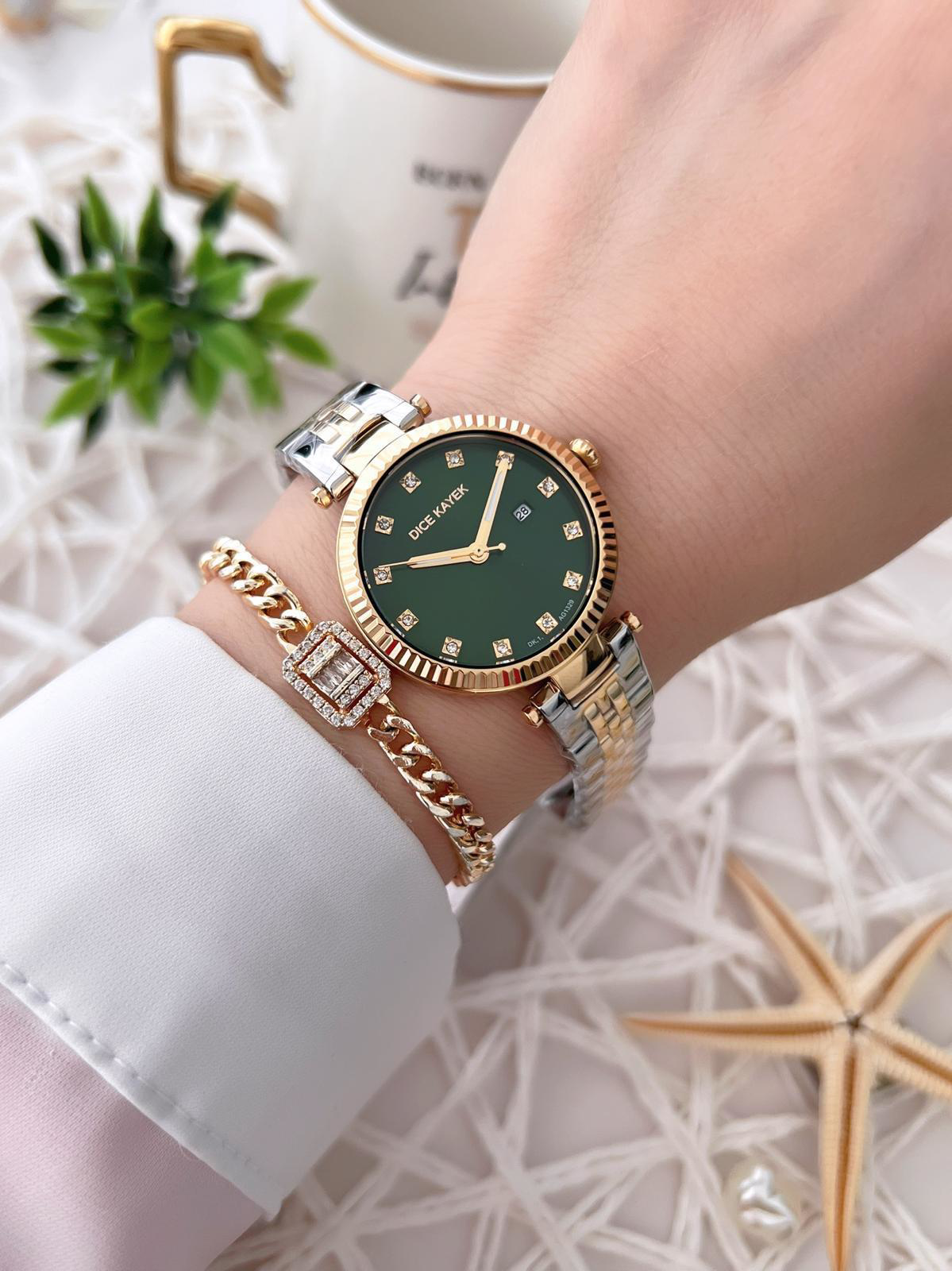 Dice Kayek Çelik Kordon Çelik Kasa Kararma Renk Atma Yapmaz Kadın