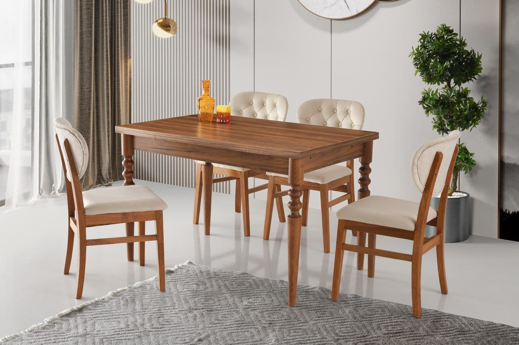 Sivas Gözde Mobilya Didim Papatya Açılır Mutfak Masa Sandalye Takımı