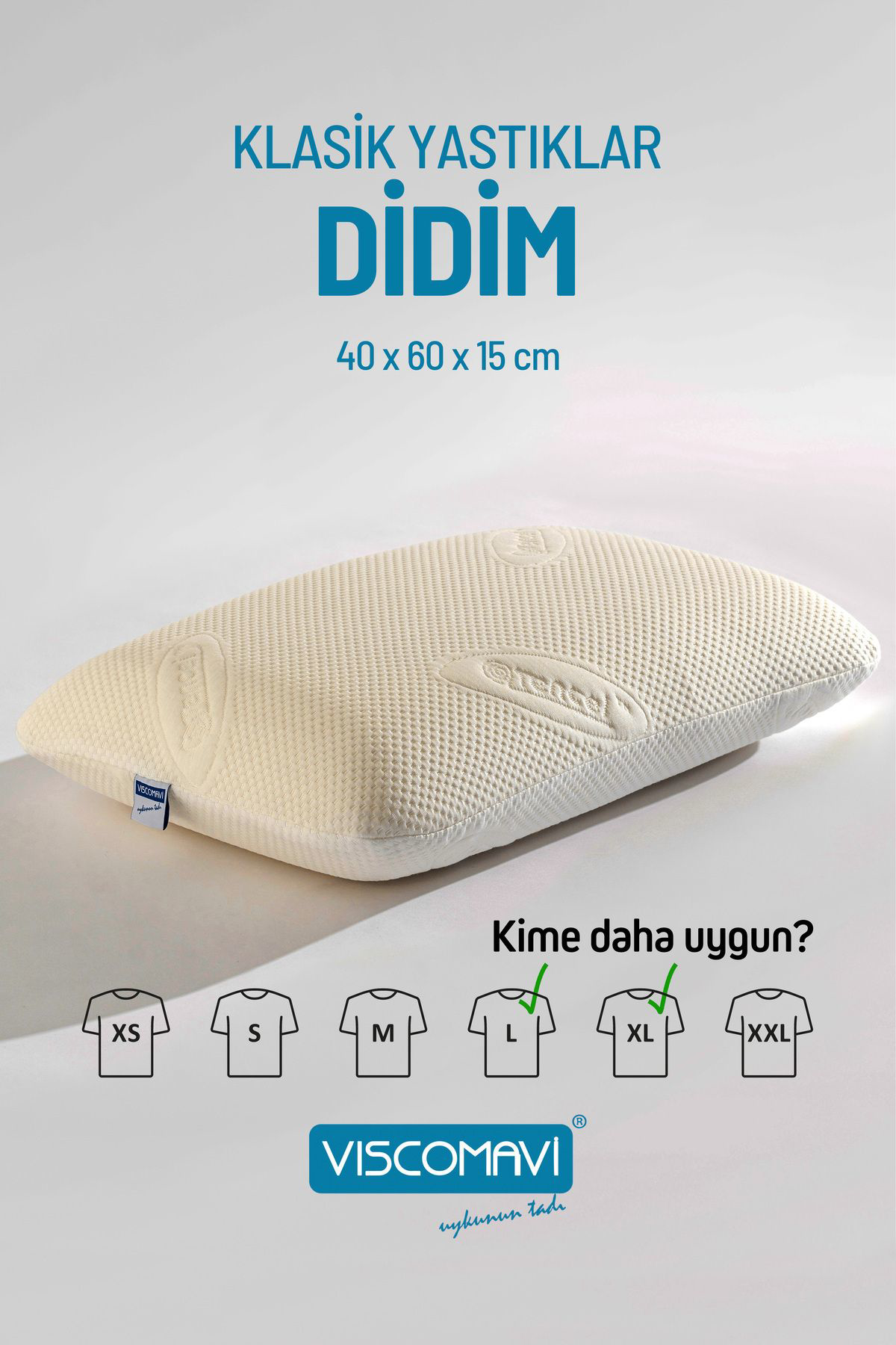 Viscomavi Didim Tombul Klasik Visco Yastık