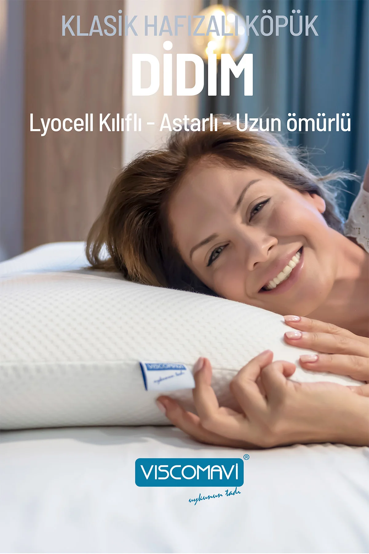 Didim Tombul Visco Yastık | Doğal Lif İçerikli Kılıf | Astarlı |
