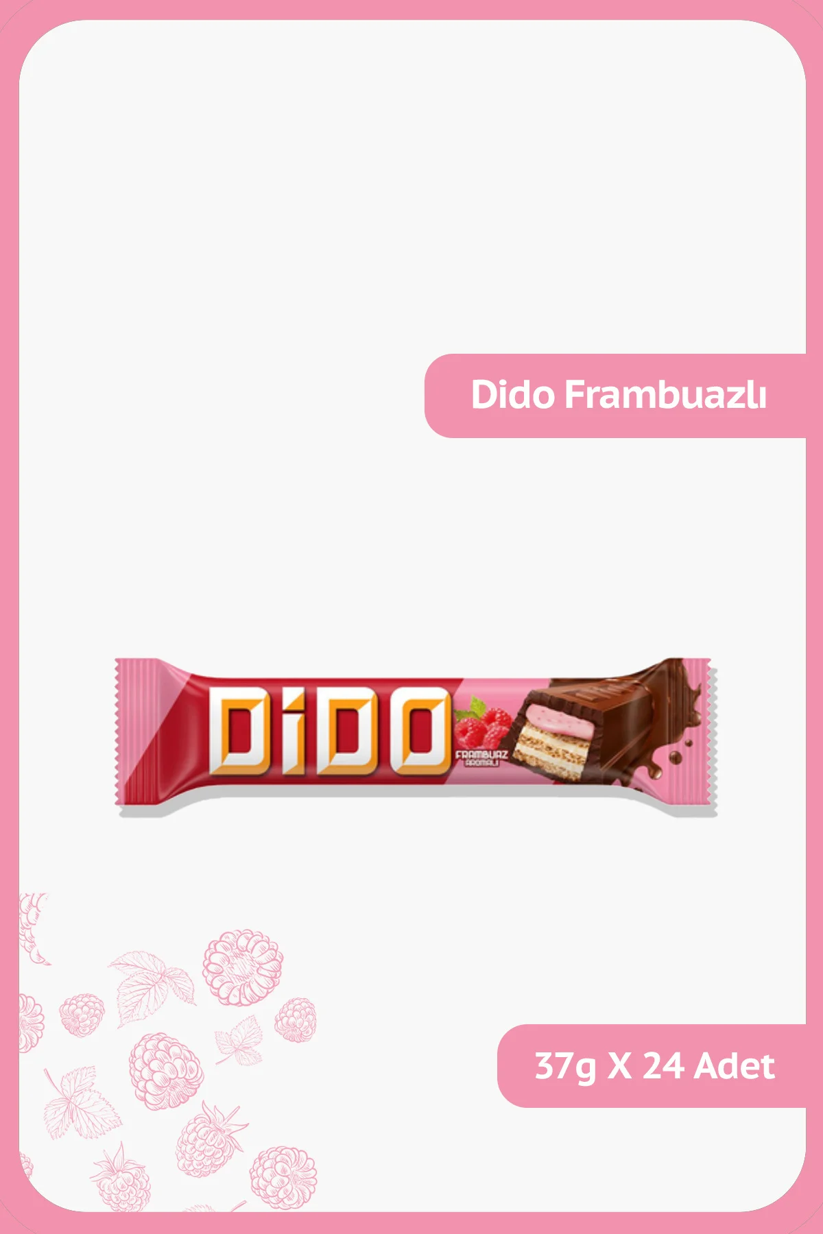 DİDO Frambuaz Aromalı - Sütlü Çikolata Kaplamalı Gofret- 37 gram 