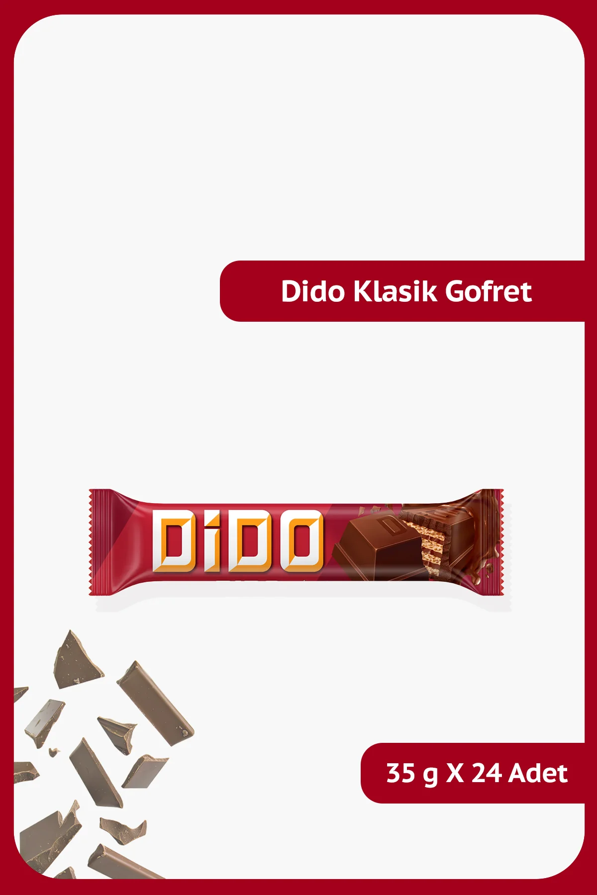 Dido Klasik - Sütlü Çikolata Kaplamalı Gofret - 35 gram - 24 Adet