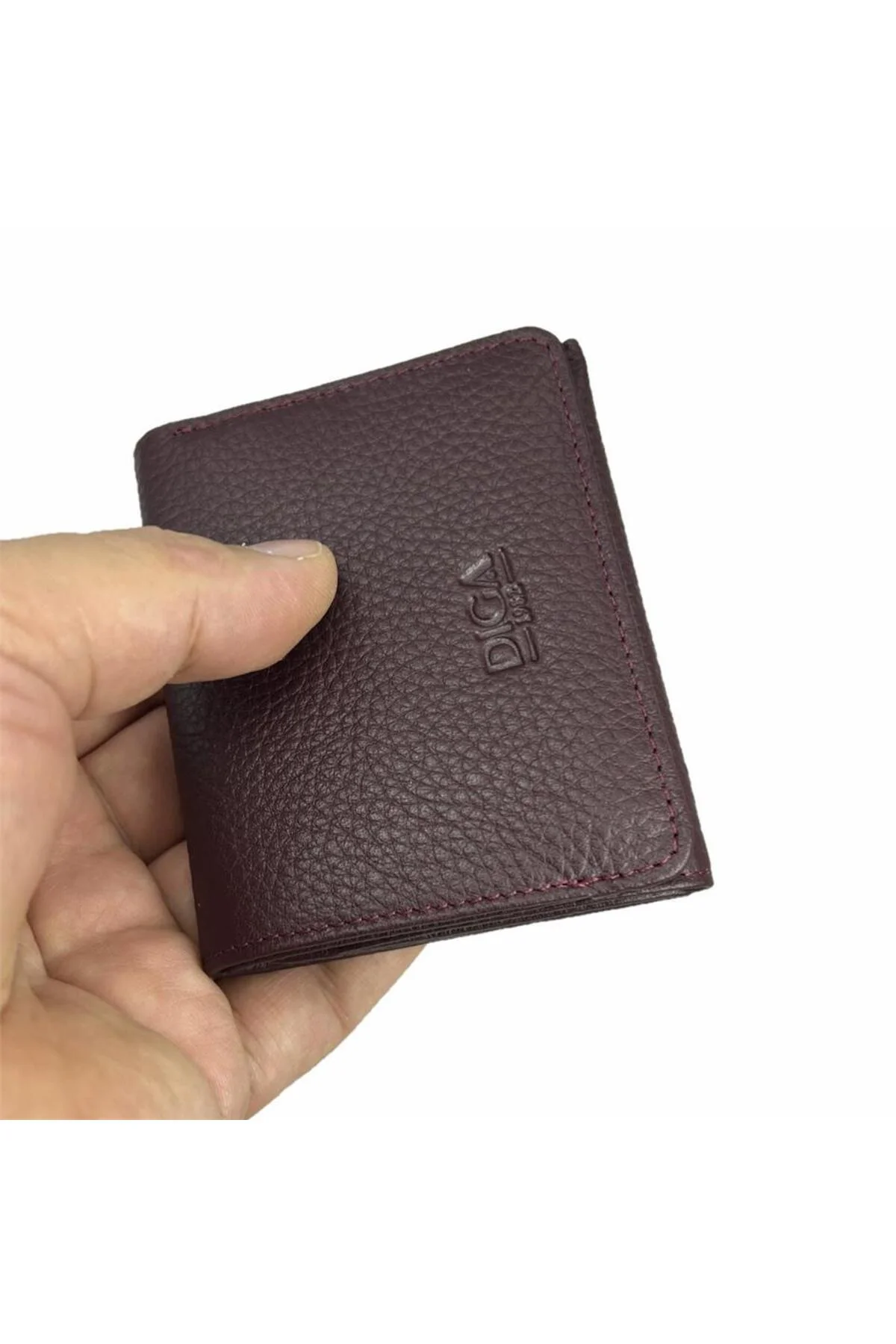 Diga 829 Hakiki Deri Üç Kat Cüzdan Bordo