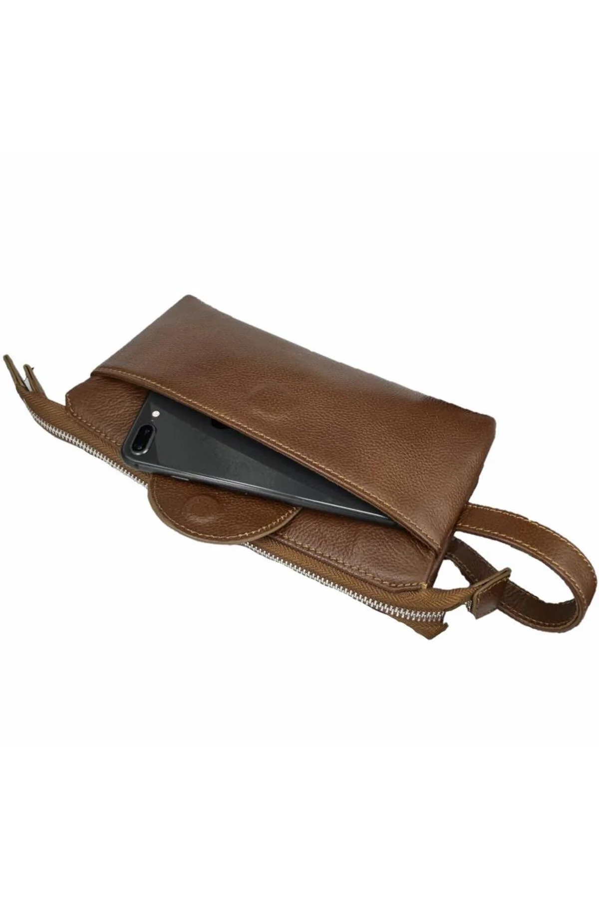 Diga Hakiki Deri 3006 Dopp Kit El Çantası Taba
