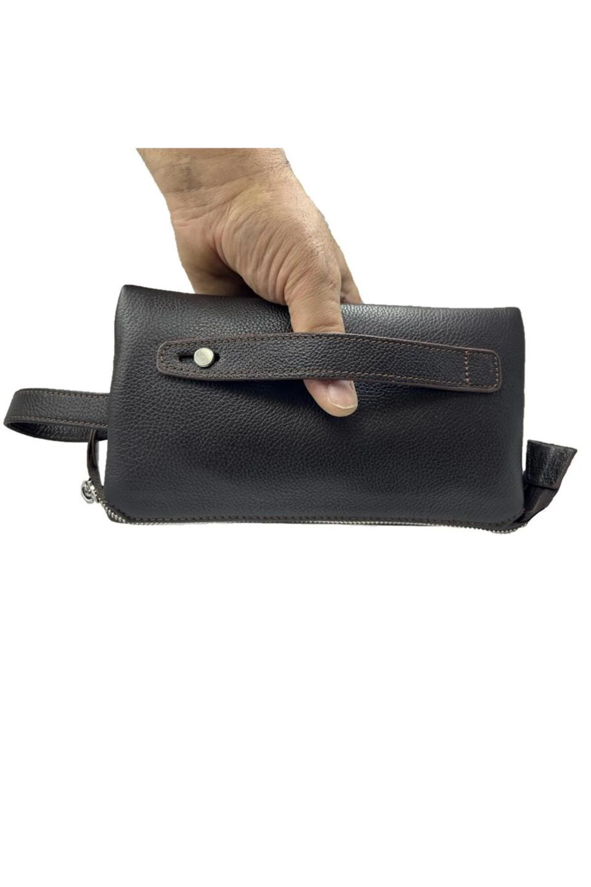 Diga Hakiki Deri 3006 Dopp Kit El Çantası Kahve