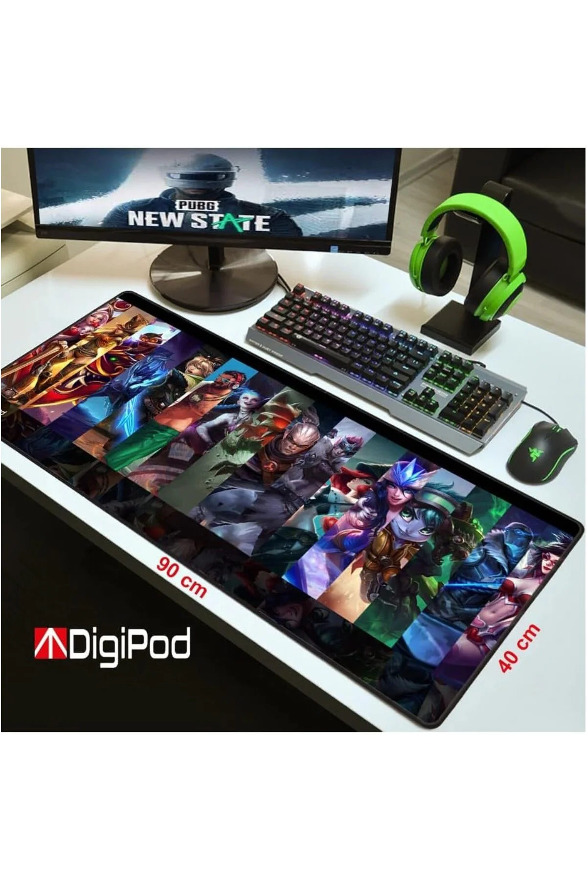 Digipod Gaming Mousepad Oyuncu Mouse Pad 90X40 XXL Büyük Oyuncu Mousepad Kaymaz Taban 4mm Dikişl