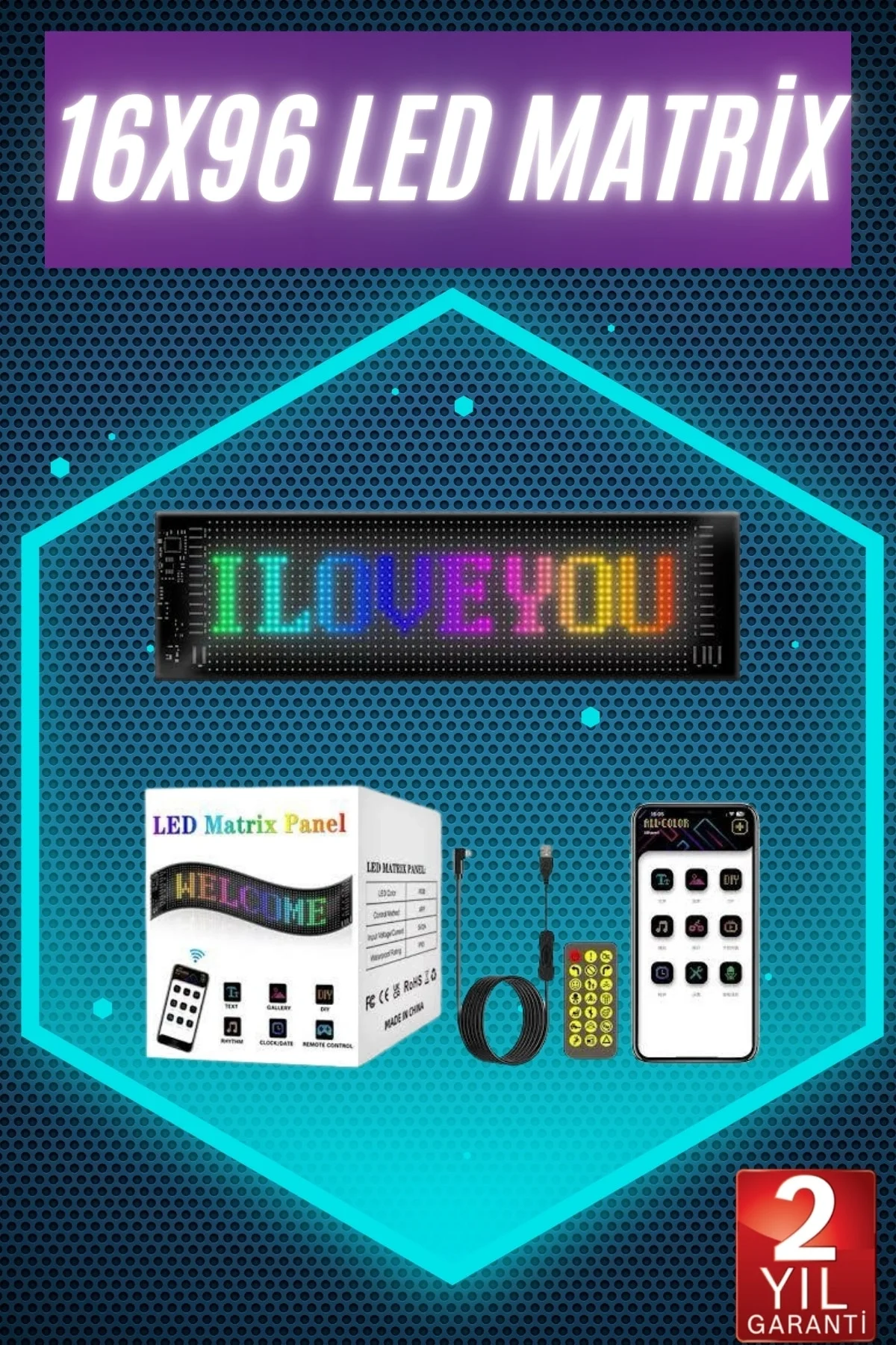 Digital Araba Yazısı Ekran Matrix En Büyük Boy 16X96 Matrix LED Panel Fiyatı, Yorumları ve Özellikleri