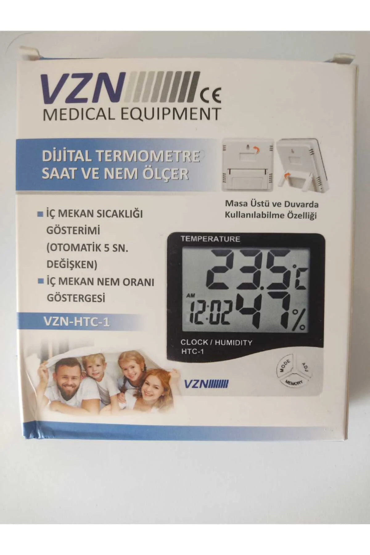 Digital Termometre Saat Ve Nem Ölçer (oda I?çin) Masa Üstü Ve Duv