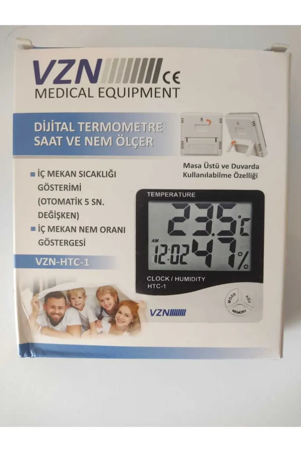 Digital Termometre Saat Ve Nem Ölçer (oda I?çin) Masa Üstü Ve Duv