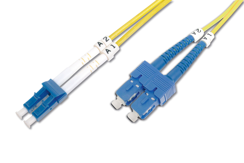 Digitus LC-SC Fiber Optik Patch Kablo, 3 metre, Singlemode, Duple