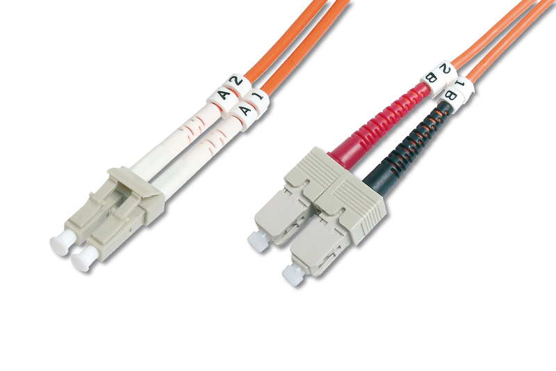 Digitus LC-SC Fiber Optik Patch Kablo, 2 metre, Multimode, Duplex