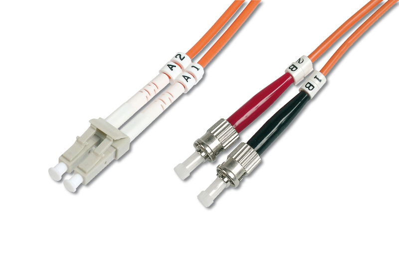Digitus LC-ST Fiber Optik Patch Kablo, 1 metre, Multimode, Duplex