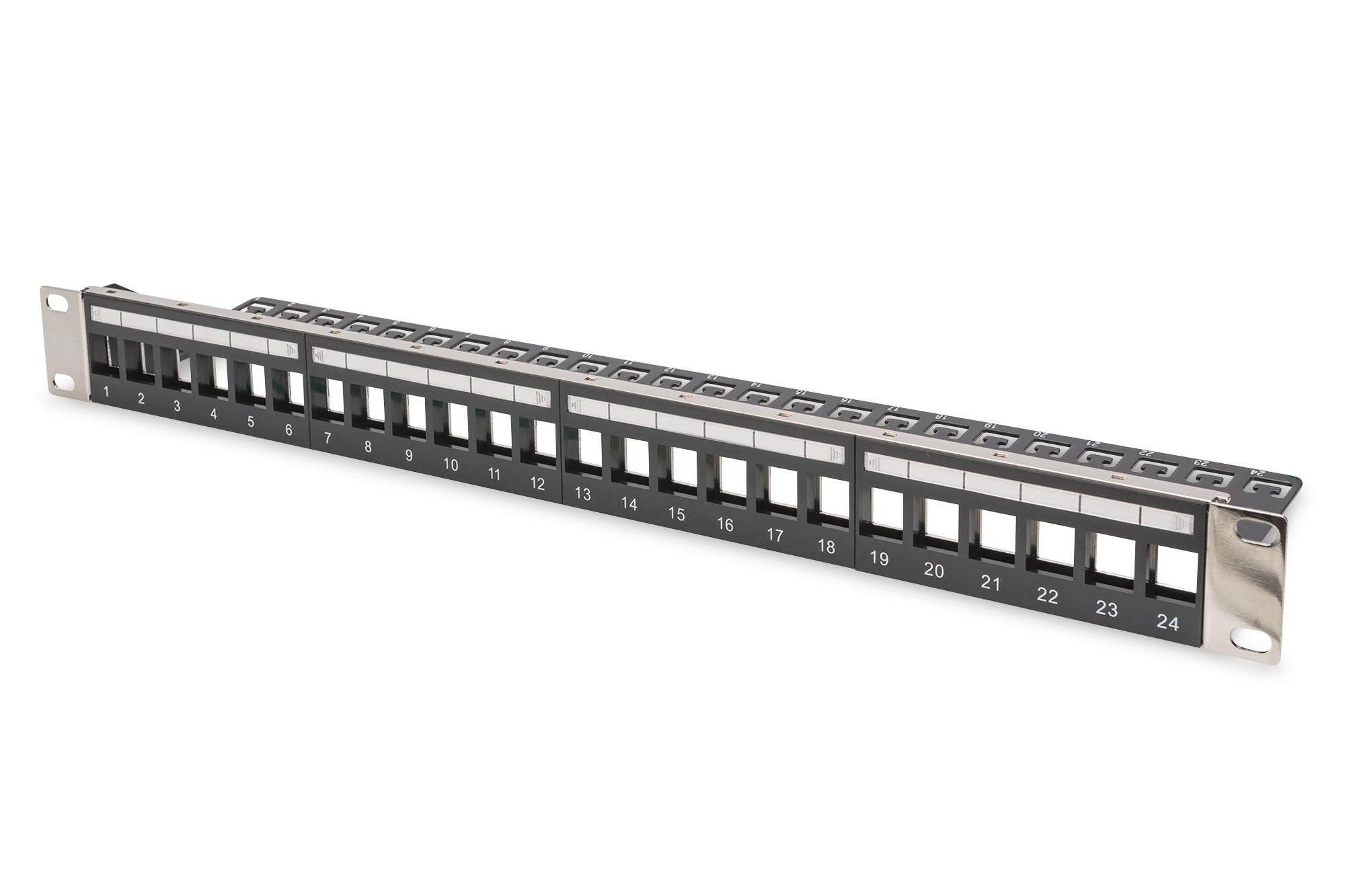 Evimdeyokyok Digitus Modüler Patch Panel, Zirhli, 24-Port Boş, 1U, Kabinete Mo