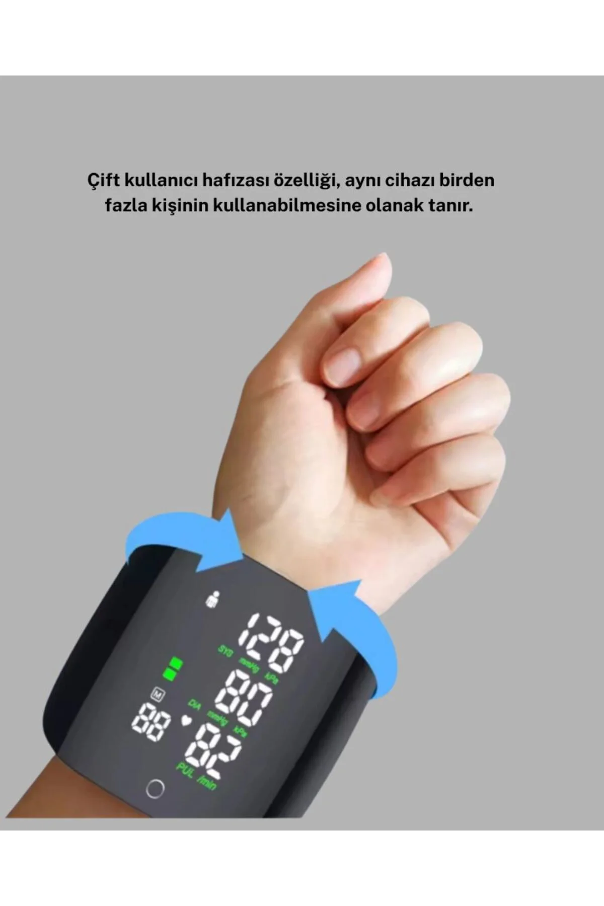 Dijital Bilek Tansiyon Aleti – Çift Kullanıcı Hafızalı, Aritmi Uy