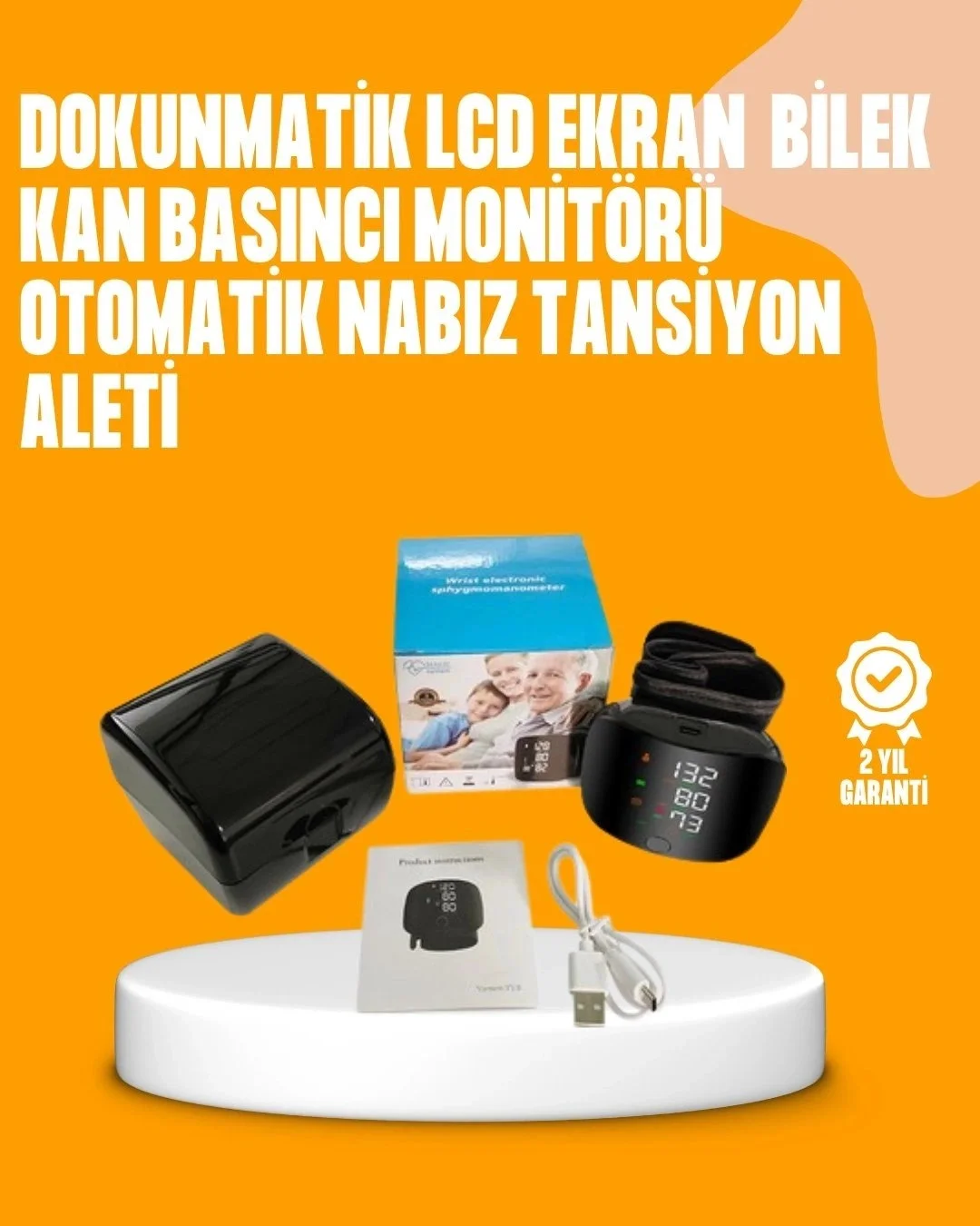 Dijital bilekten tansiyon ölçüm cihazı LCD