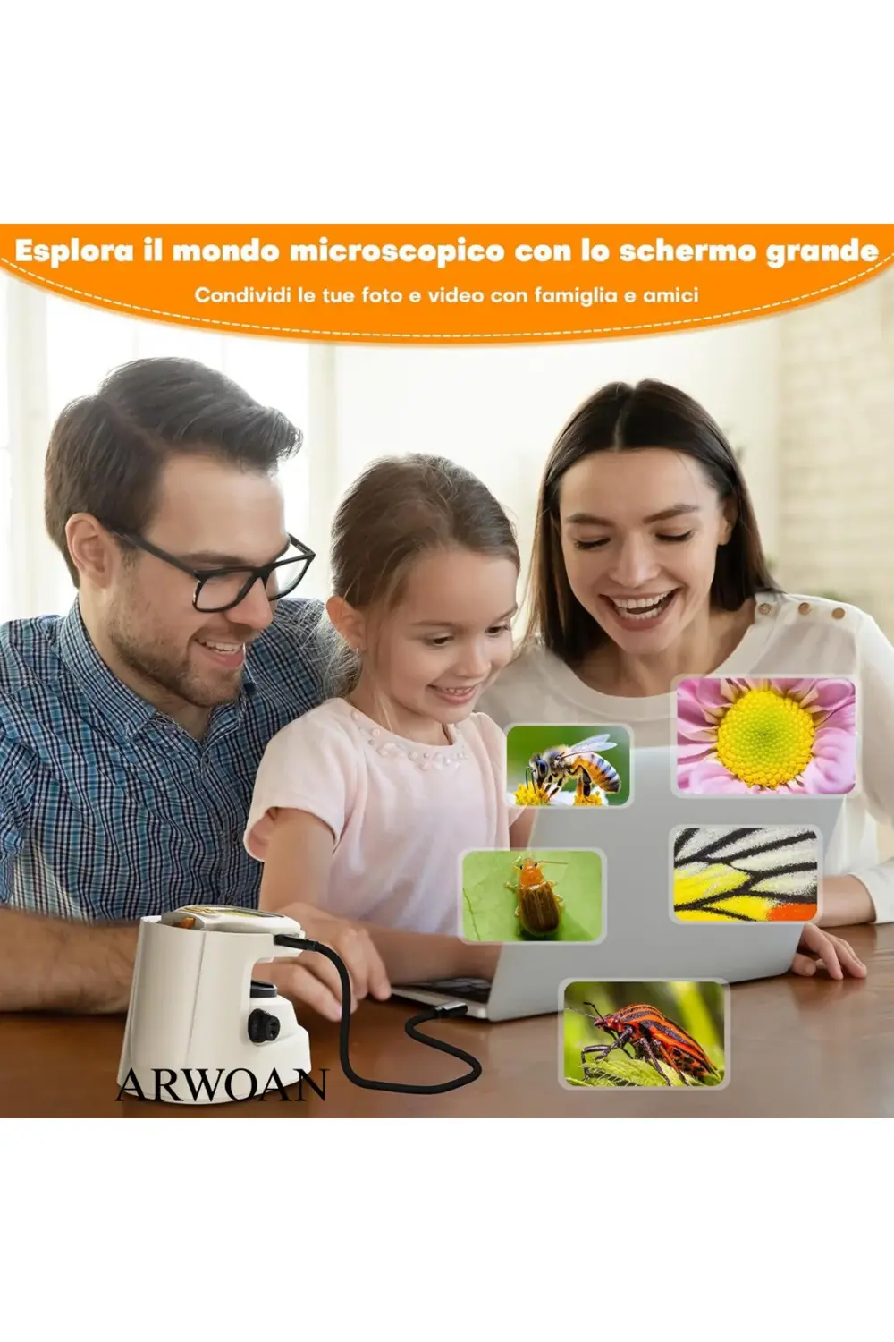 Dijital Çocuk Mikroskobu LCD Ekranlı, STEM Eğitici Oyuncak Taşına