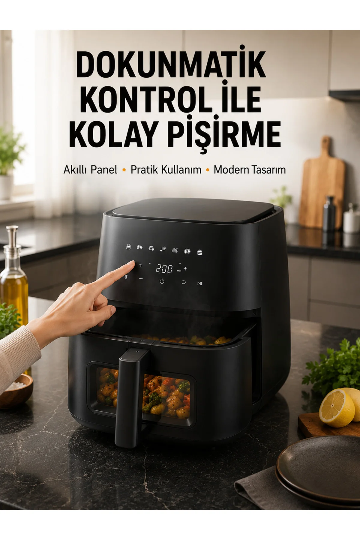 Dijital Dokunmatik Air Fryer Yağsız Sıcak Hava Fritözü Dijital Dokunmatik Air Fryer Yağsız Sıcak Hava Fritözü