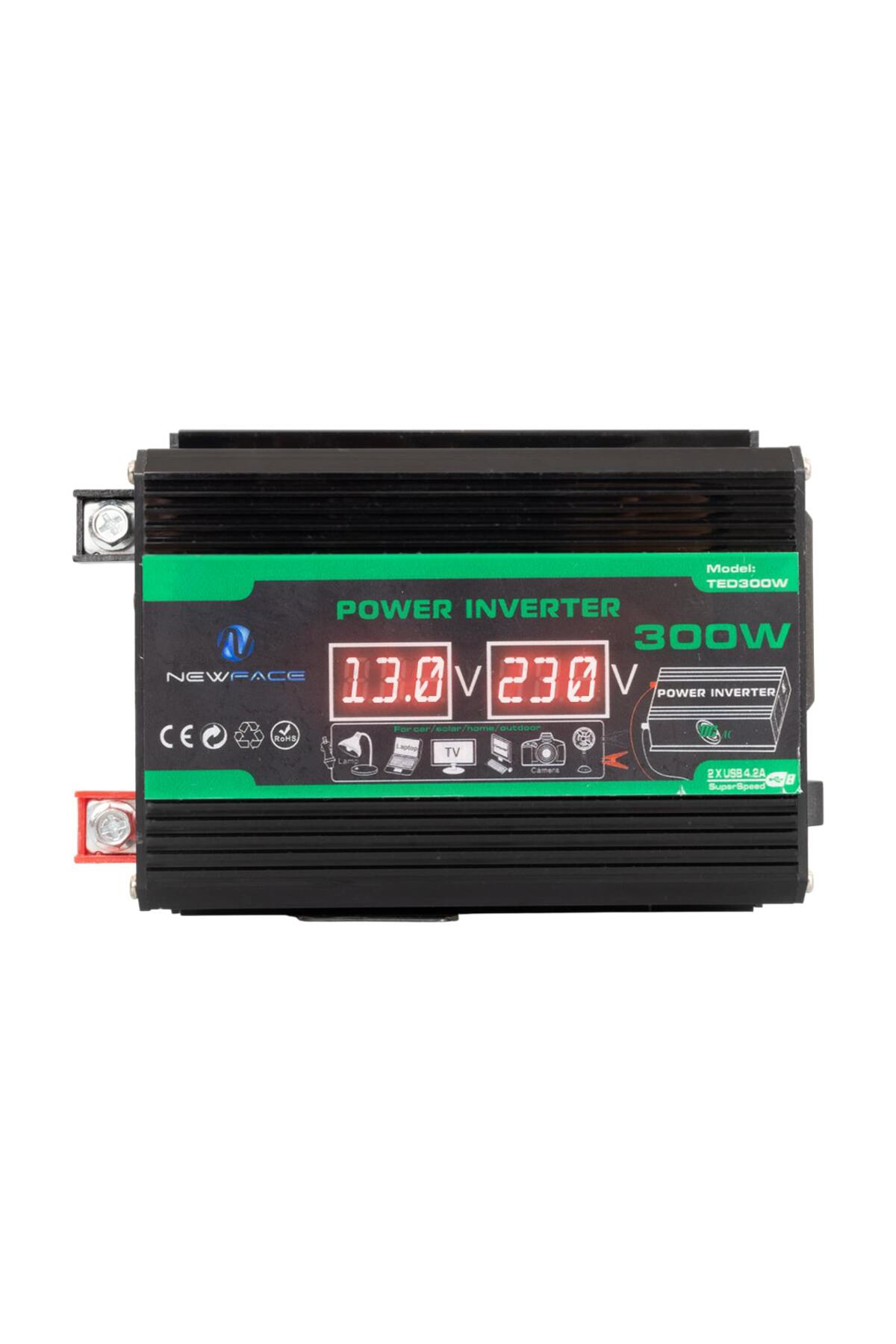 DİJİTAL EKRAN 12 VOLT 300 WATT MODIFIED SINUS POWER INVERTER TED300W (4178)