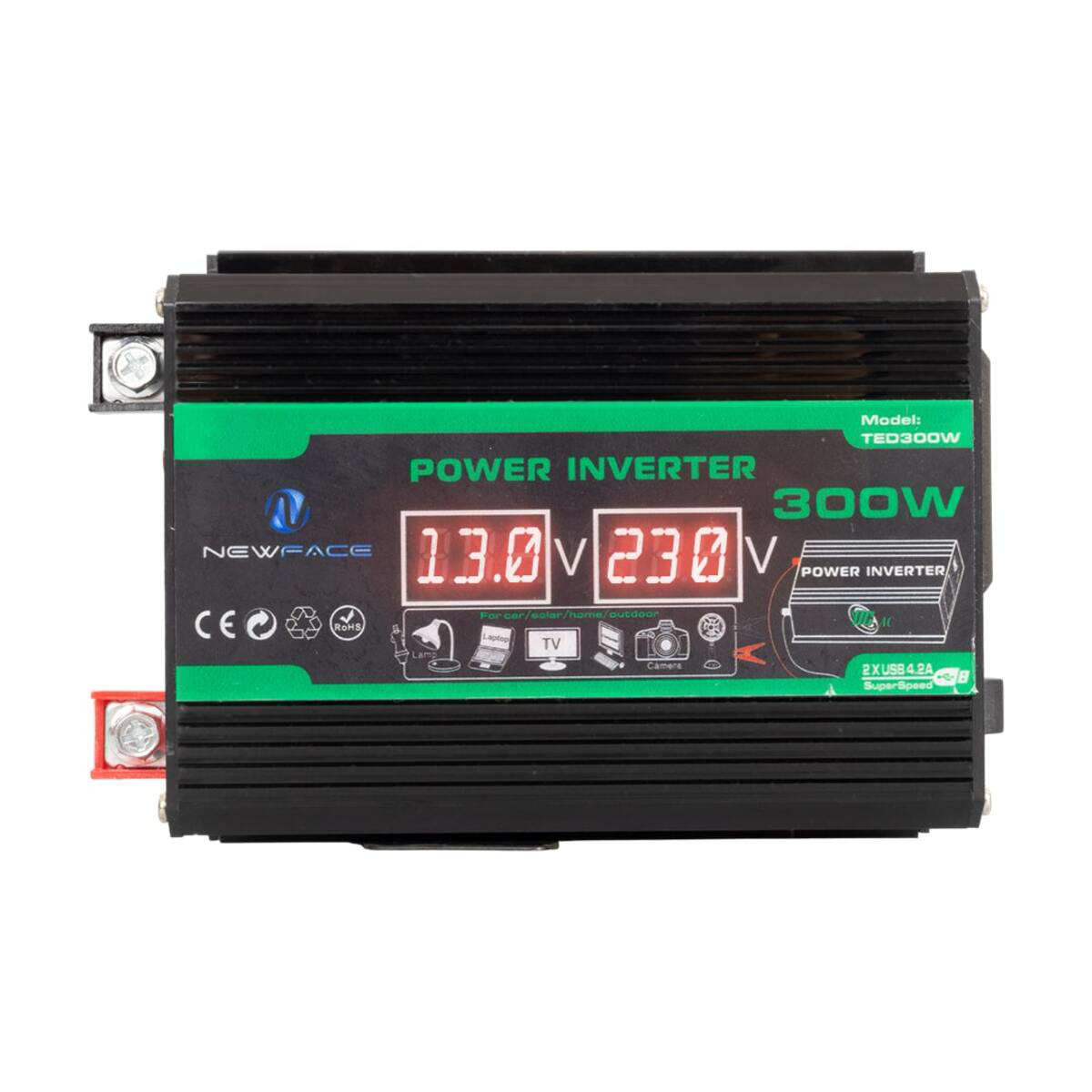 DİJİTAL EKRAN 12 VOLT 300 WATT MODIFIED SINUS POWER INVERTER TED300W (4178)