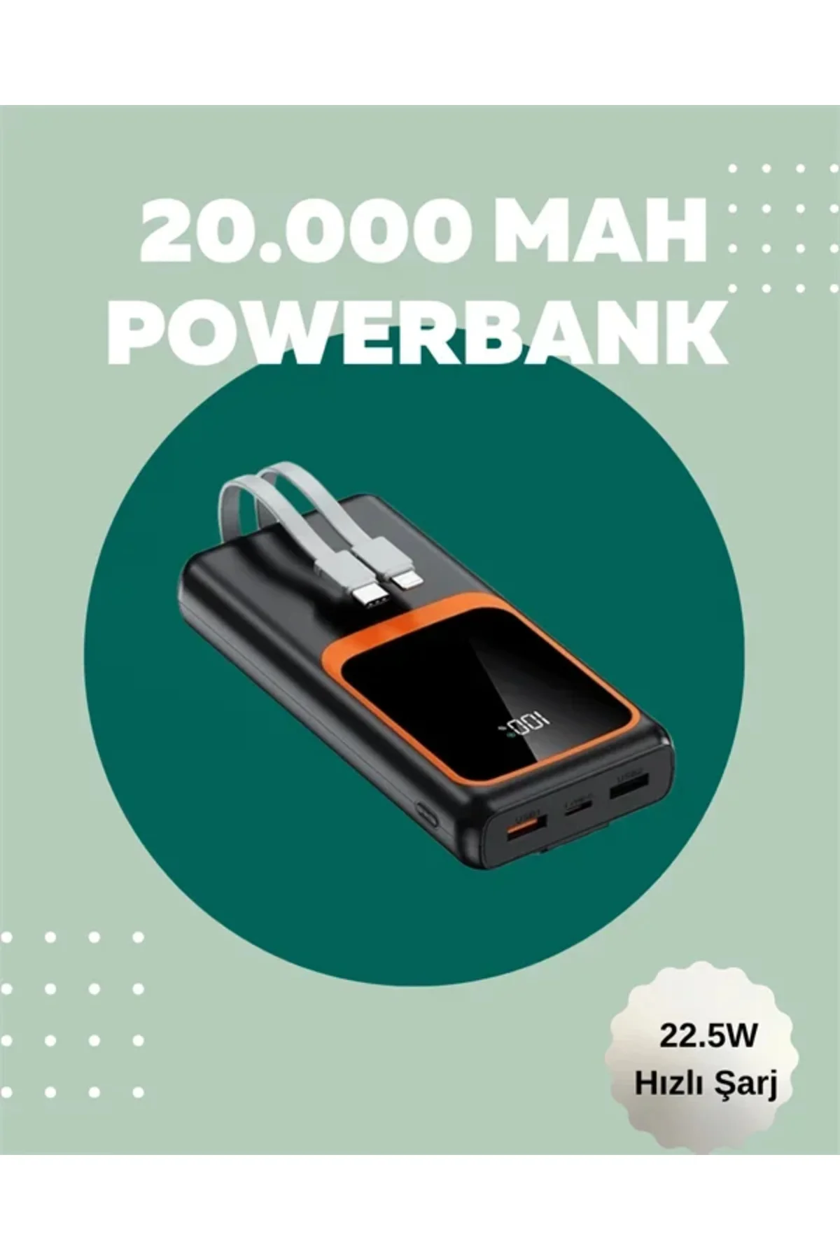 Dijital Ekranlı 20.000 mAh Powerbank | 22.5W Hızlı Şarj + Çoklu Bağlantı Seçeneği Yeni Nesil Dijital Ekranlı 20.000 mAh Powerbank | 22.5W Hızlı Şarj + Çoklu Bağlantı Seçeneği Yeni Nesil