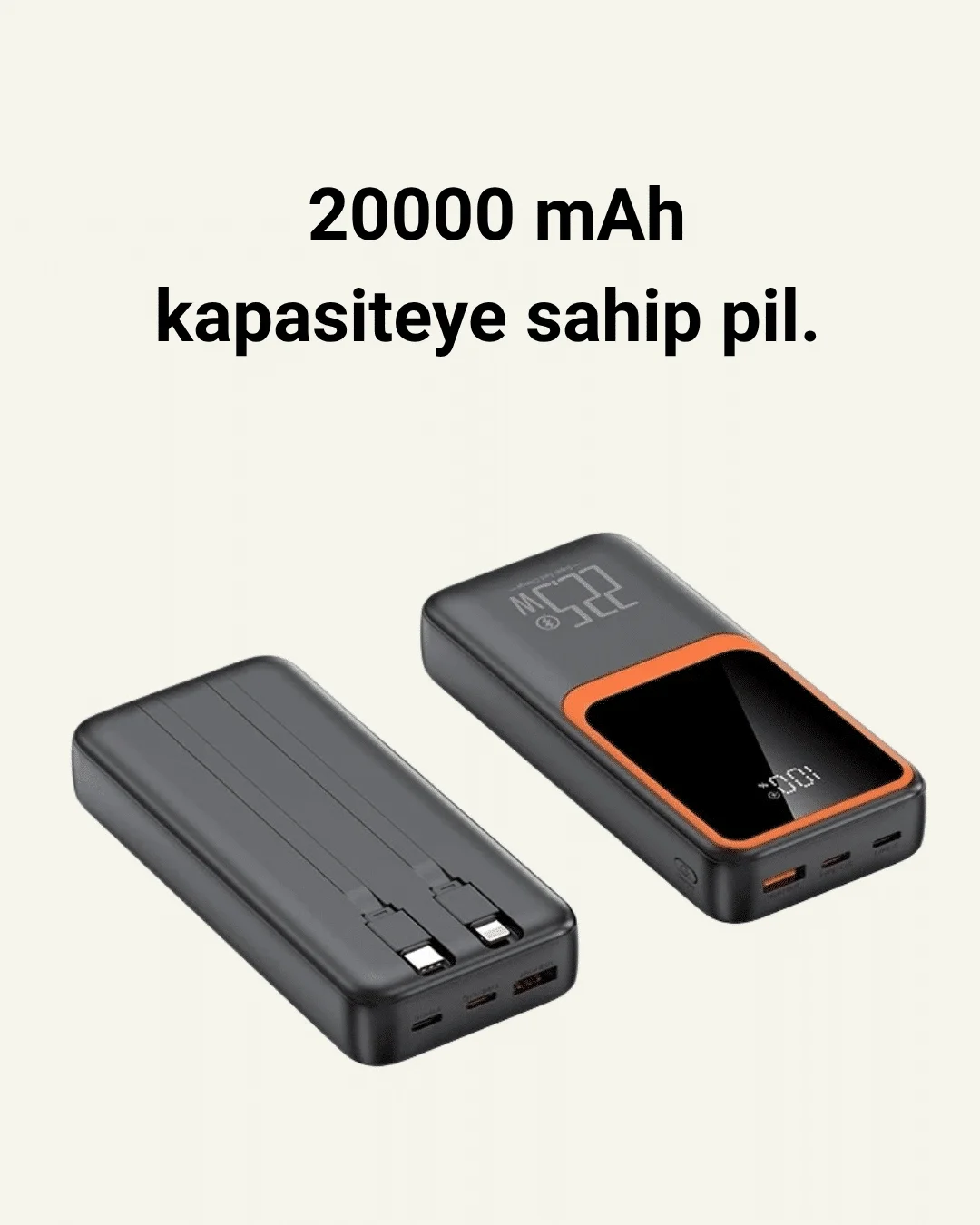 Dijital Ekranlı 20.000 mAh Powerbank | 22.5W Hızlı Şarj + Çoklu Bağlantı Seçeneği Fiyatı, Yorumları ve Özellikleri