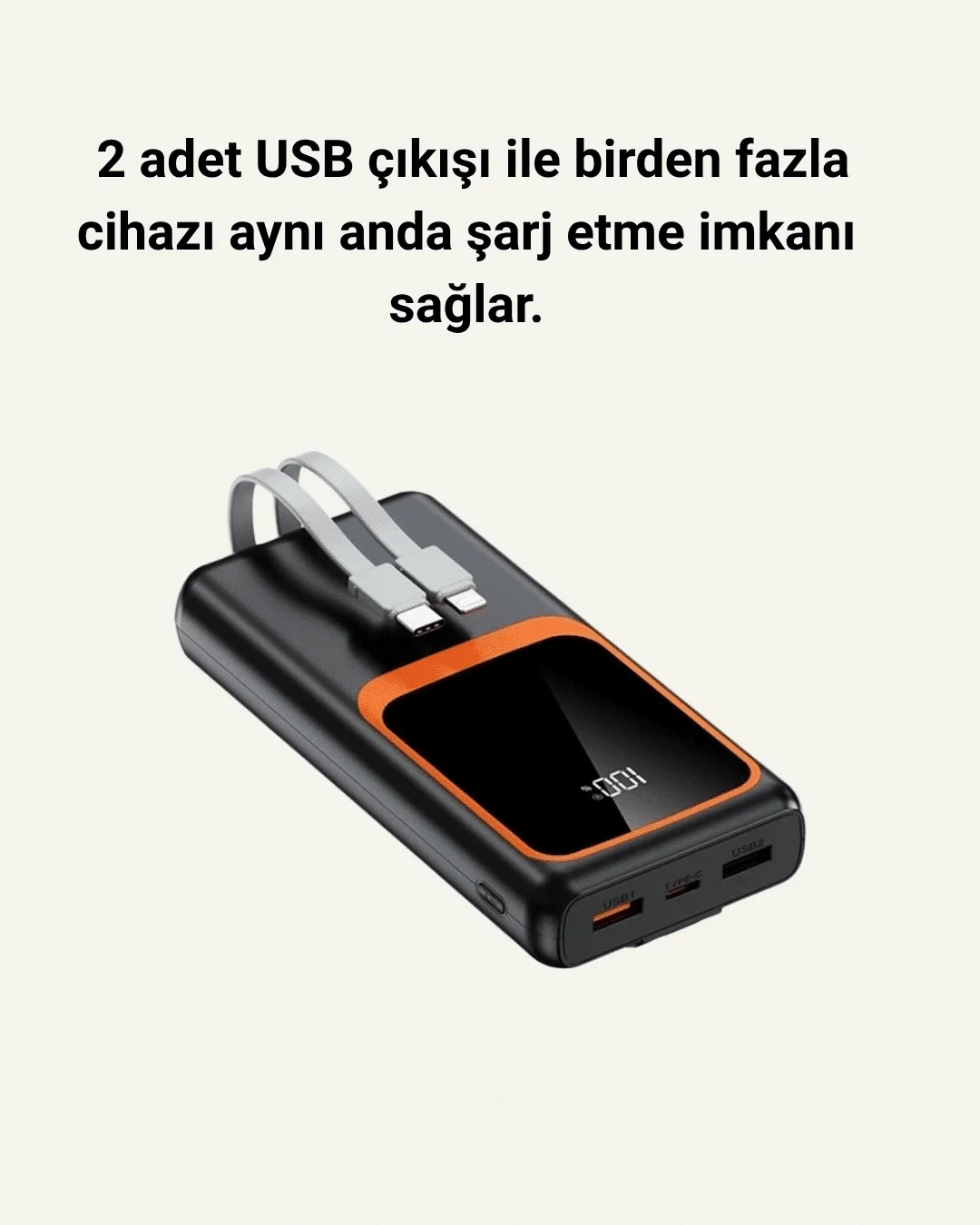 Dijital Ekranlı 20.000 mAh Powerbank | 22.5W Hızlı Şarj + Çoklu Bağlantı Seçeneği Fiyatı, Yorumları ve Özellikleri
