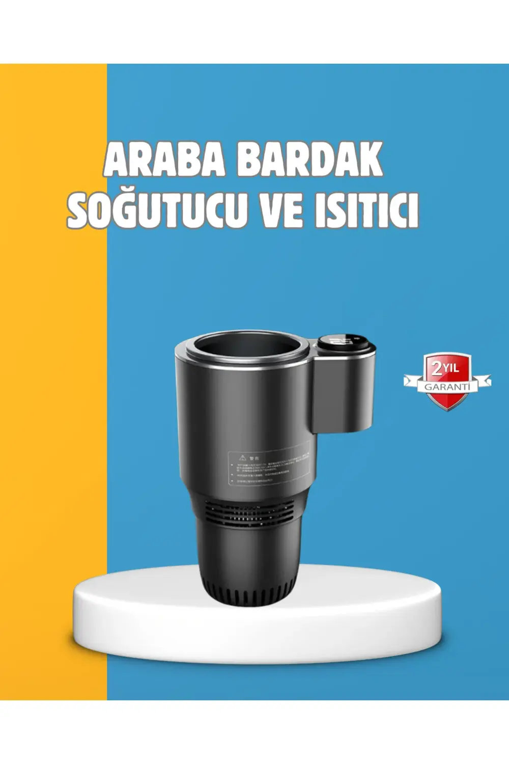 Dijital Ekranlı Akıllı Bardaklık Araç İçi Termal Isıtıcı Soğutucu