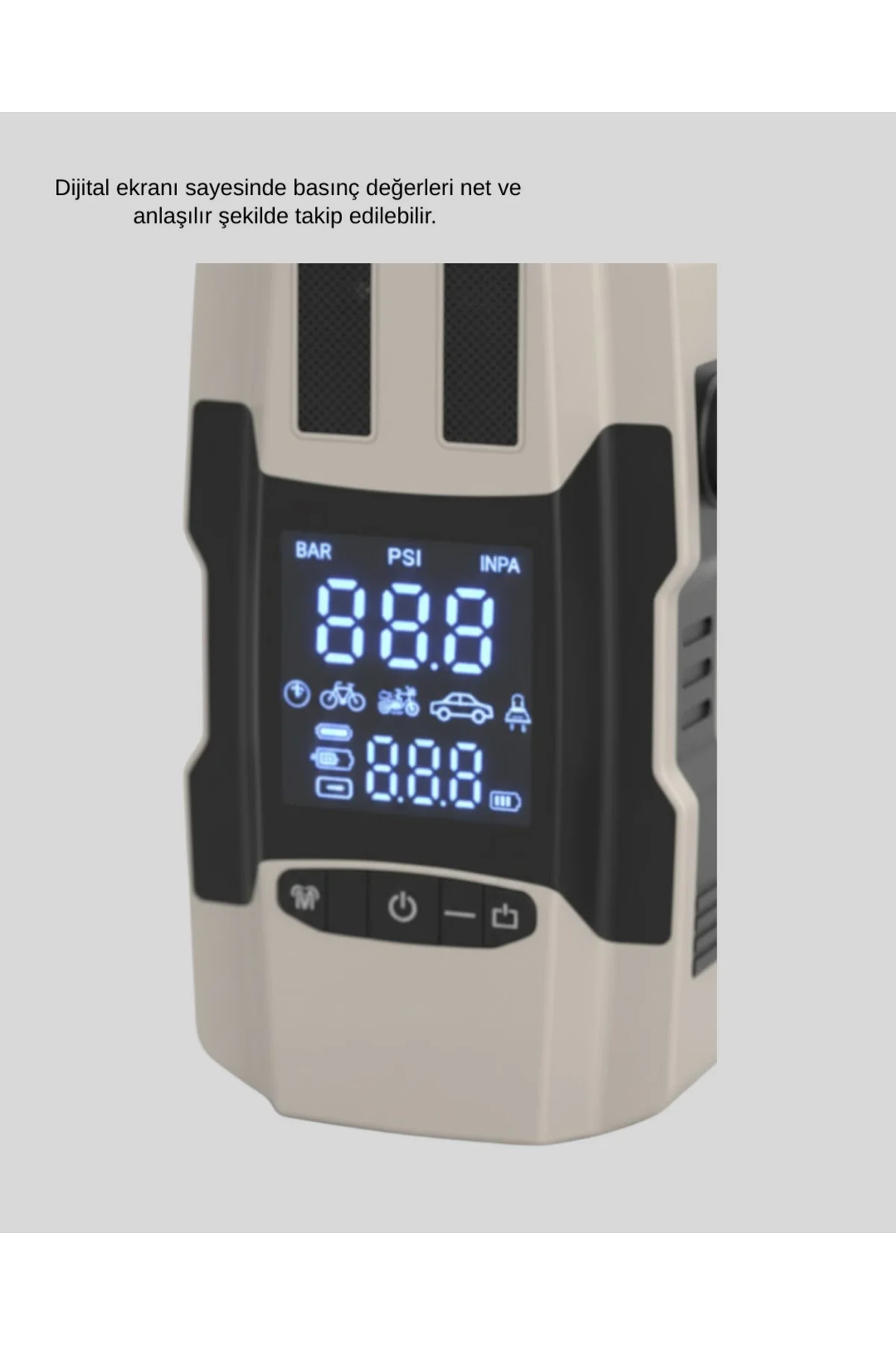 Dijital Ekranlı Araç Pompası Akü Takviye Powerbank 12.000 mAh