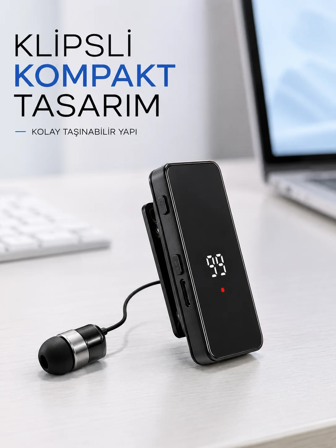 Dijital Ekranlı Bluetooth Kulaklık Tek Kulaklıklı Klipsli Kompakt Tasarım Fiyatı, Yorumları ve Özellikleri