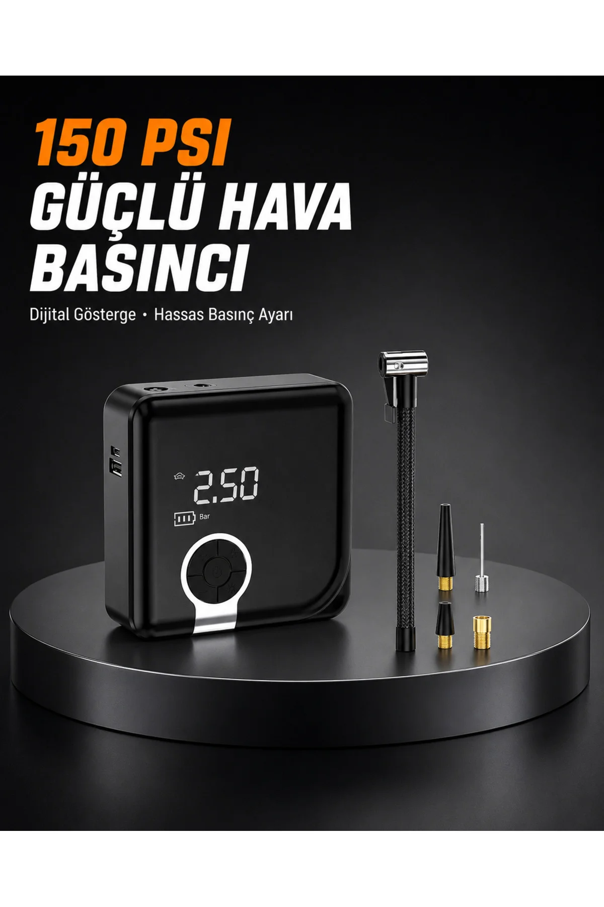 Dijital Ekranlı Diyafram Tip Kompresör 150 Psi Güçlü Motorlu Dijital Ekranlı Diyafram Tip Kompresör 150 Psi Güçlü Motorlu