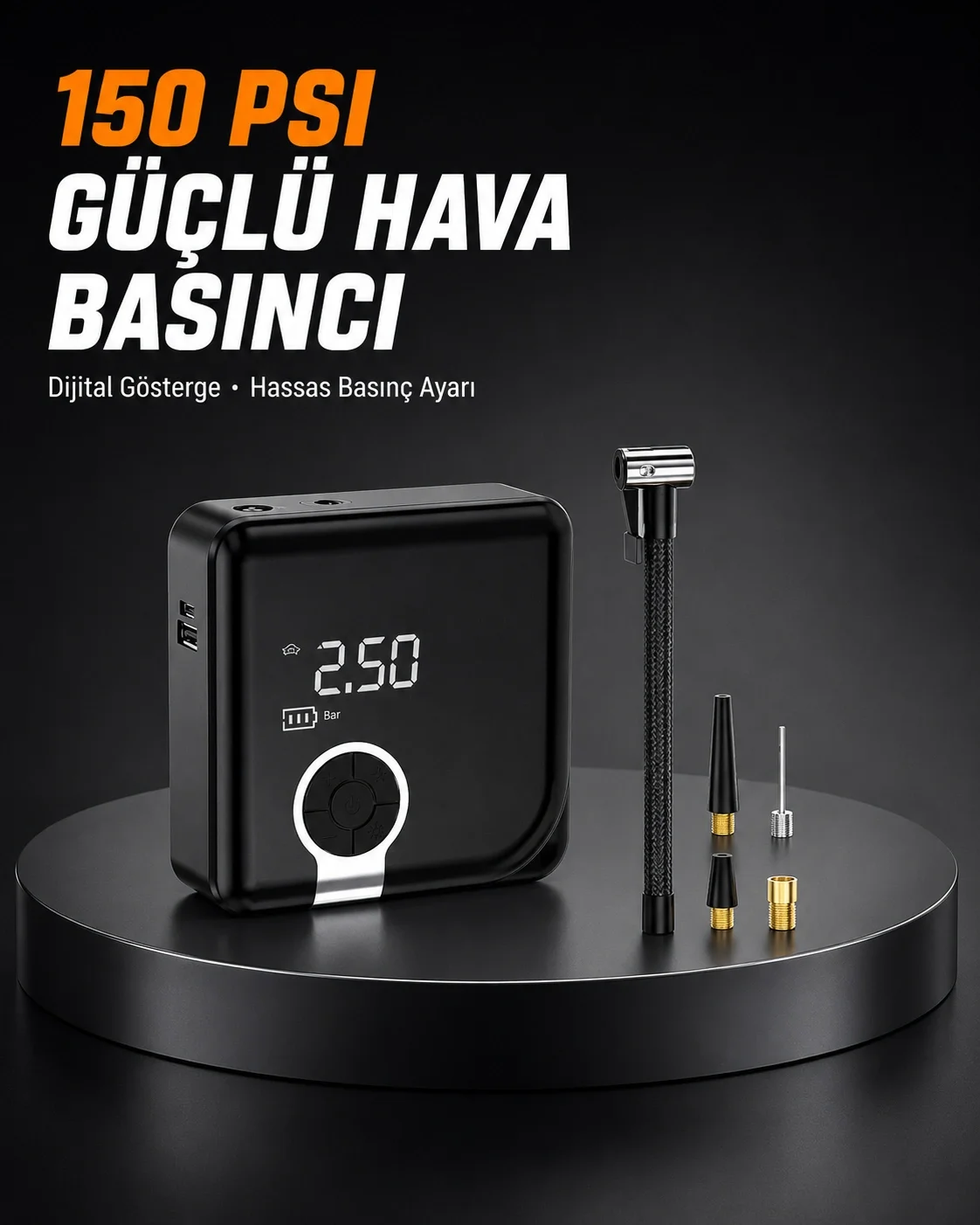 Dijital Ekranlı Diyafram Tip Kompresör 150 PSI Güçlü Motorlu Fiyatı, Yorumları ve Özellikleri