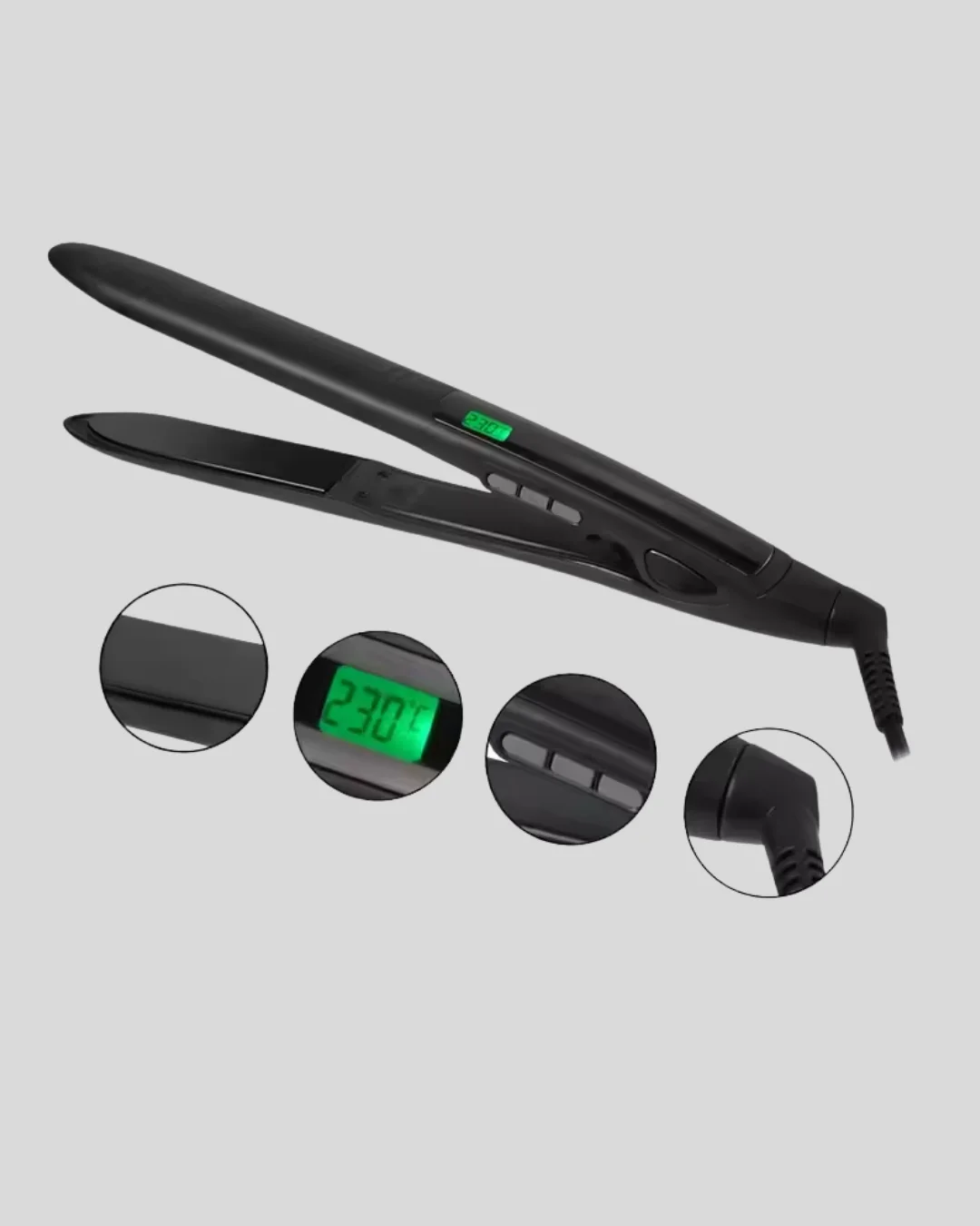 Dijital Ekranlı Isı Ayarlı Saç Düzleştirici –  Titanyum Plaka, Se