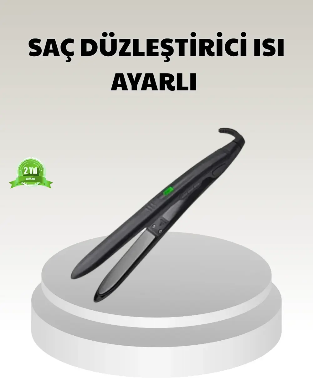 Dijital Ekranlı Isı Ayarlı Saç Düzleştirici –  Titanyum Plaka, Se