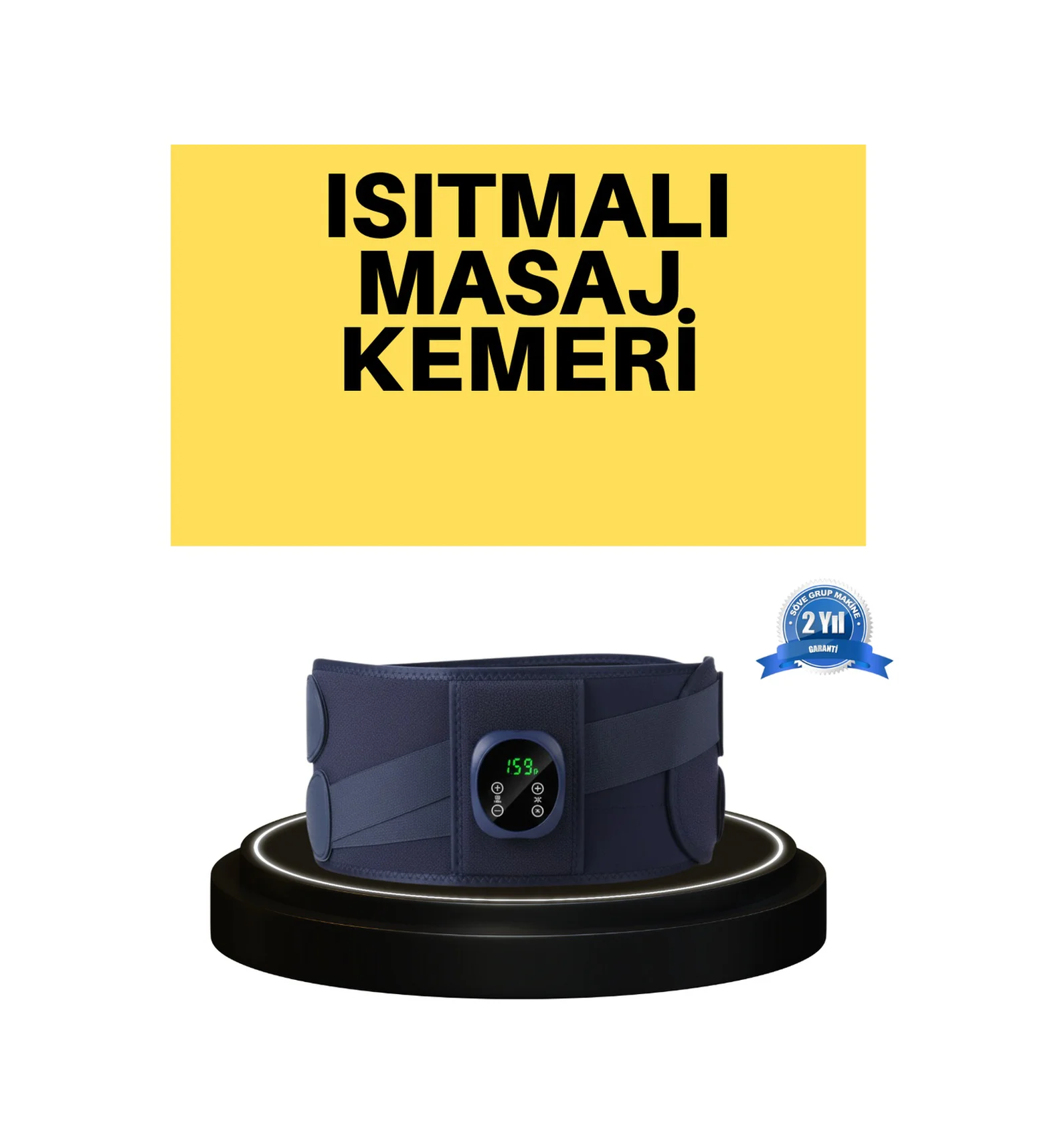 Dijital Ekranlı Isıtmalı Masaj Kemeri Bel Çevresi 100 Cm Altı İçin Uygun - Lisinya